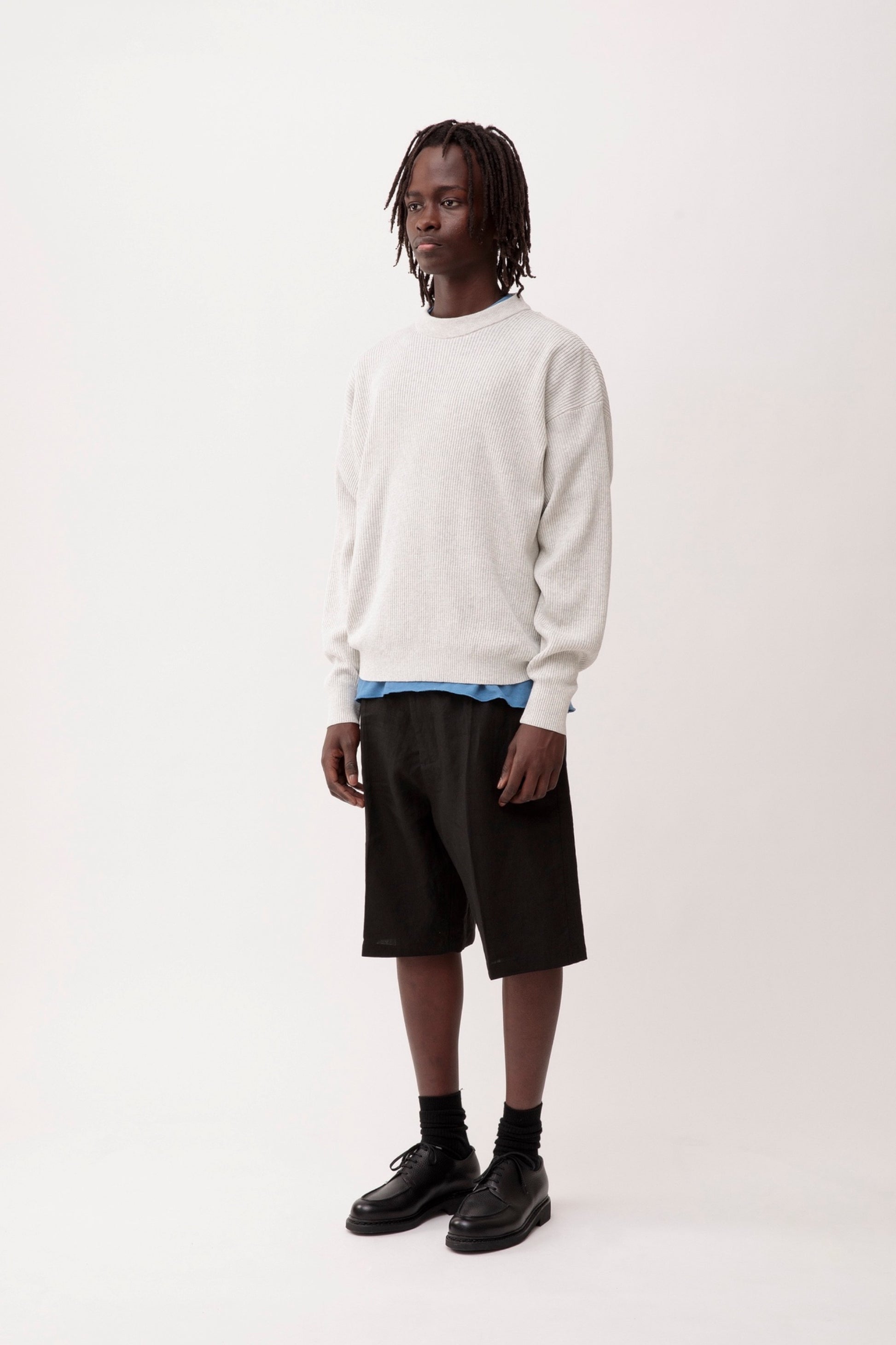 Arpenteur Standard Pale Grey | Pull Lin Coton Sans Couture Made in France | Edgar Bdx