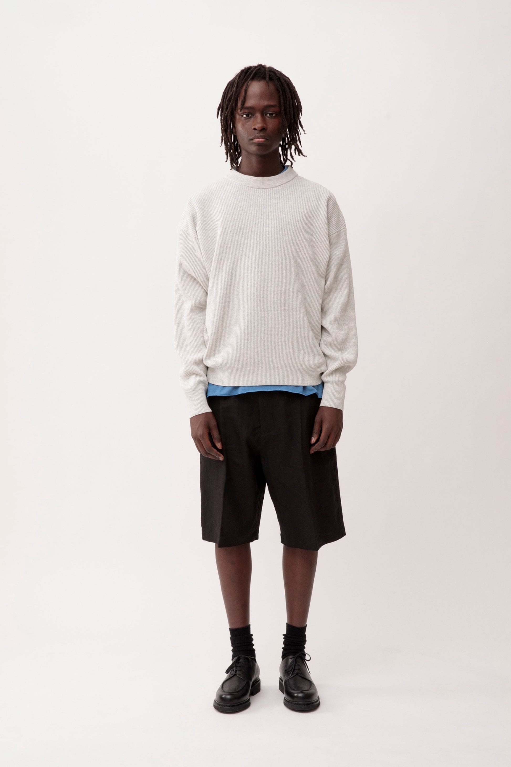 Arpenteur Standard Pale Grey | Pull Lin Coton Sans Couture Made in France | Edgar Bdx