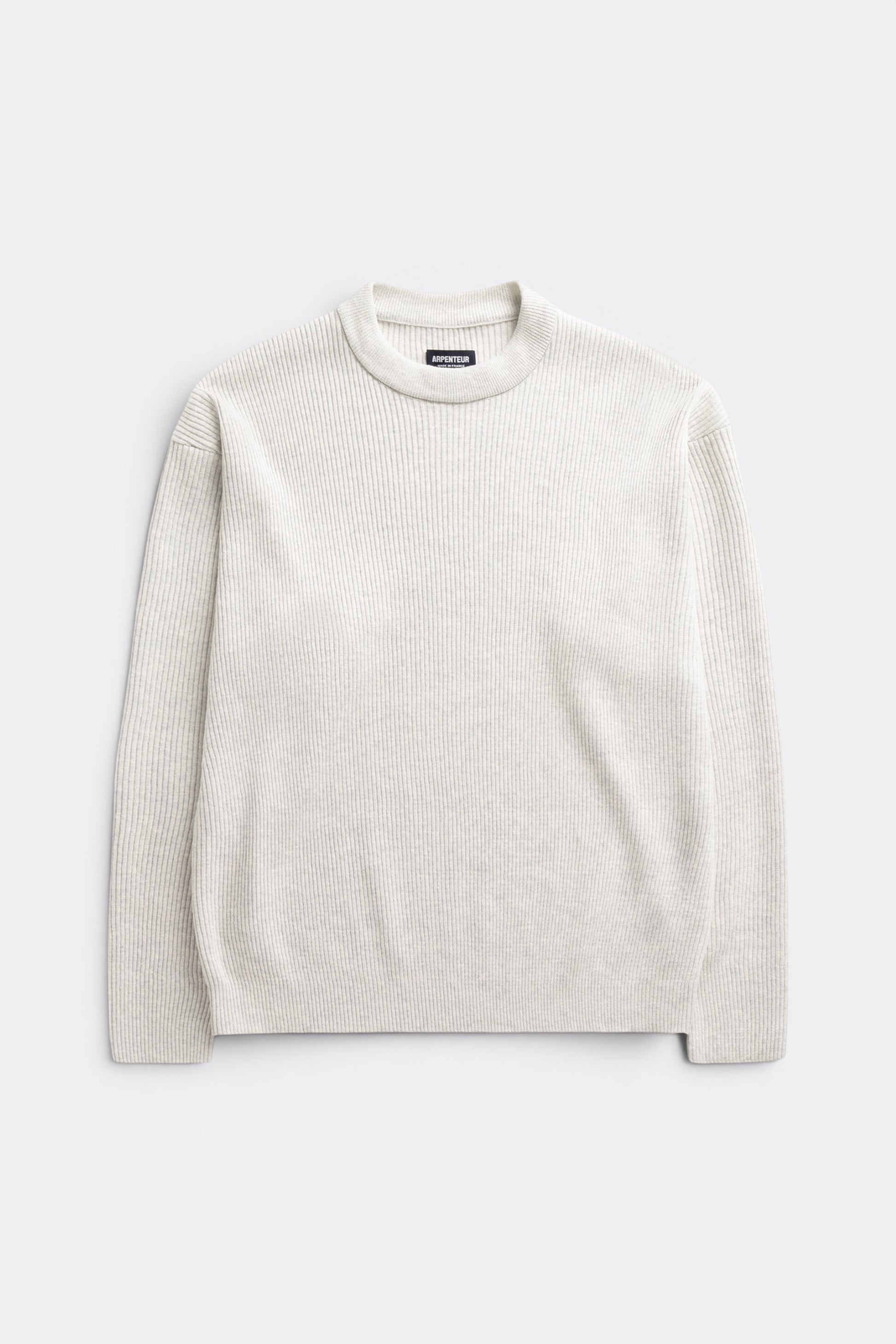 Arpenteur Standard Pale Grey | Pull Lin Coton Sans Couture Made in France | Edgar Bdx