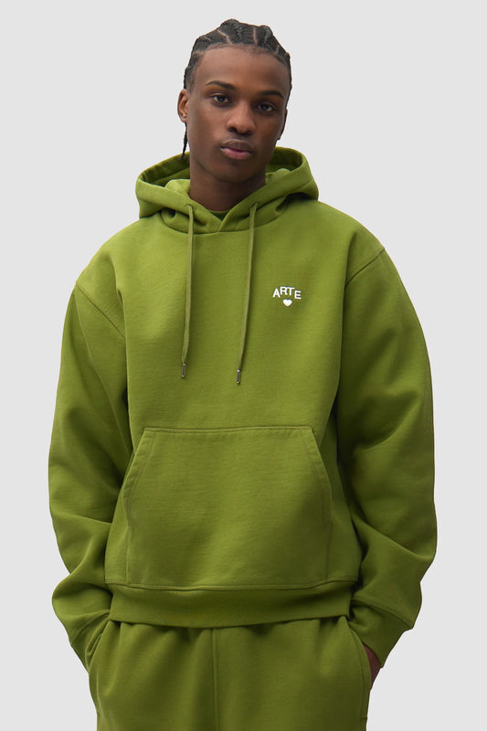 ARTE ANTWERP Cor Hoodie Green | Sweat Coton Premium | Edgar Bdx
