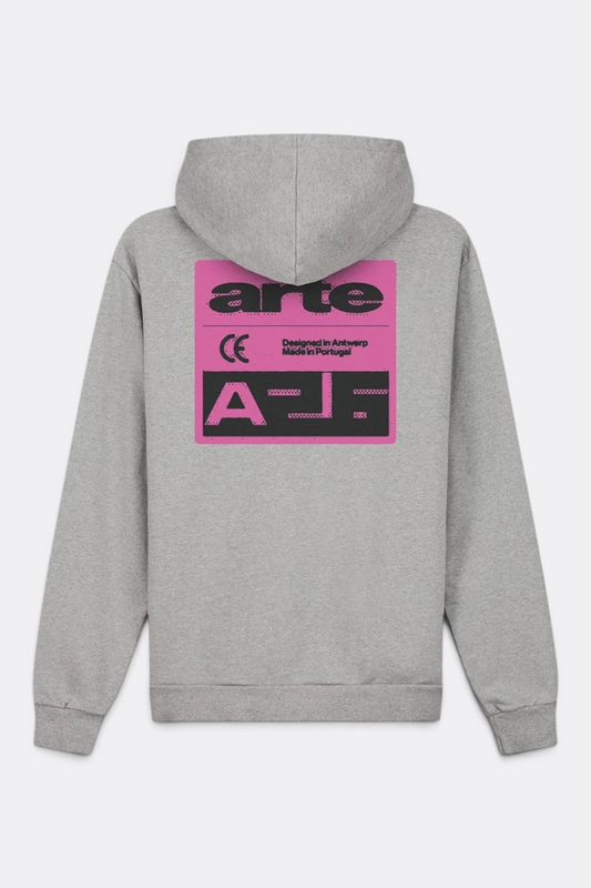 ARTE ANTWERP Pink Serial Hoodie Grey | Hoodie Coton Premium | Edgar Bdx