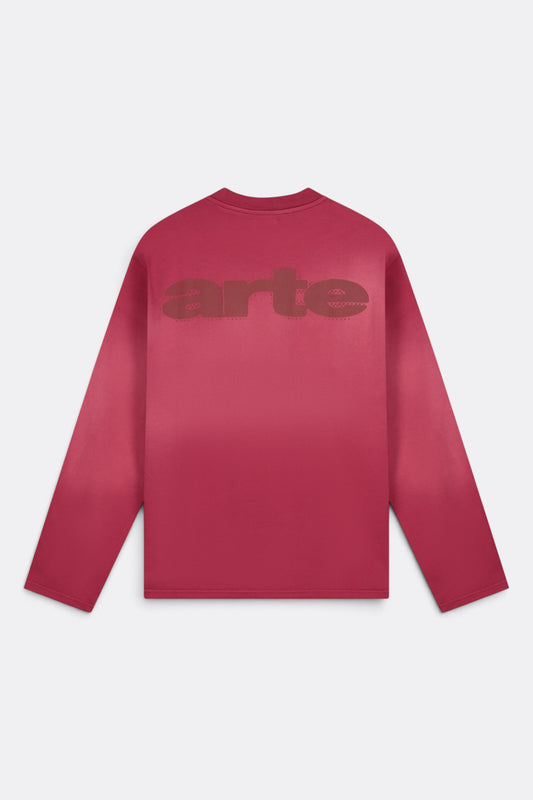 ARTE ANTWERP Stencil Sunfade Longsleeve T-Shirt Bordeaux | T-Shirt Coton Premium | Edgar Bdx