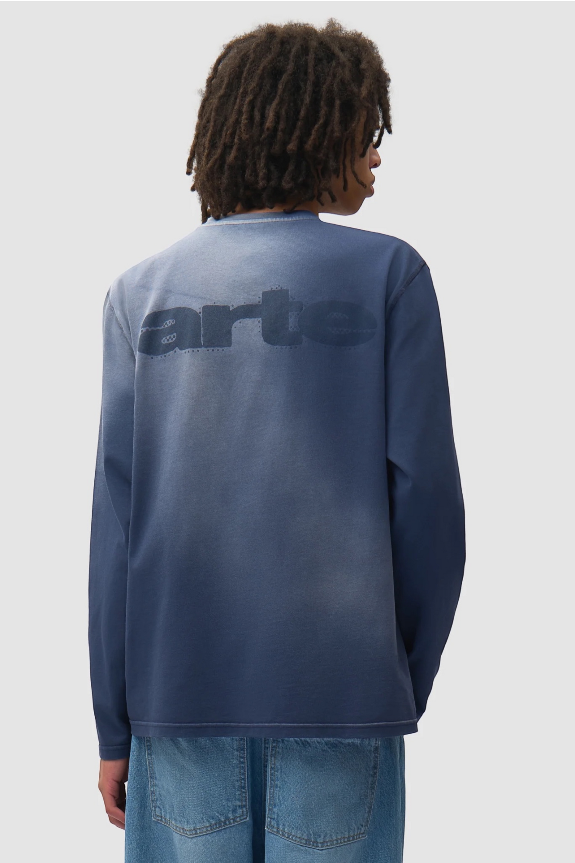 ARTE ANTWERP Stencil Sunfade Longsleeve T-Shirt Navy | T-Shirt Coton Premium | Edgar Bdx