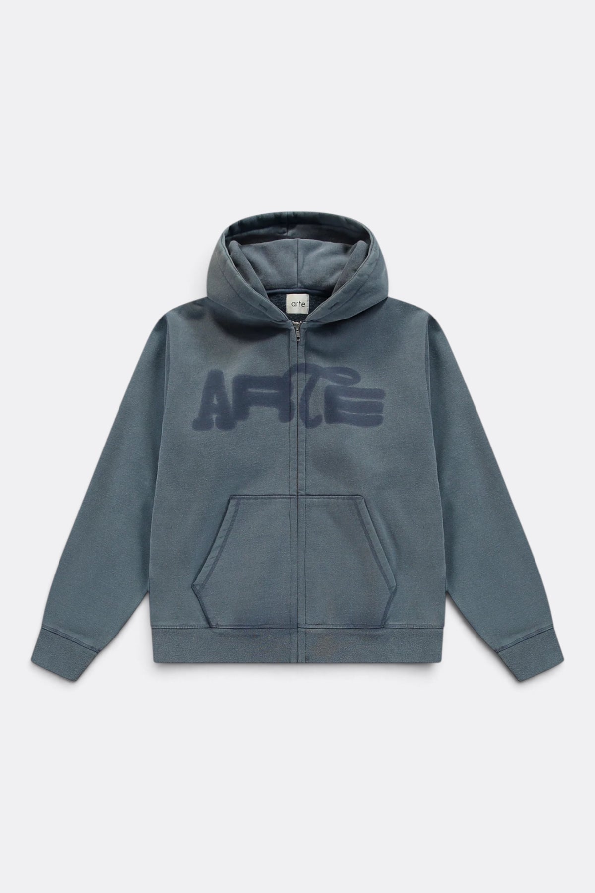 ARTE ANTWERP Stencil Sunfade Zip Hoodie Navy | Edgar Bdx