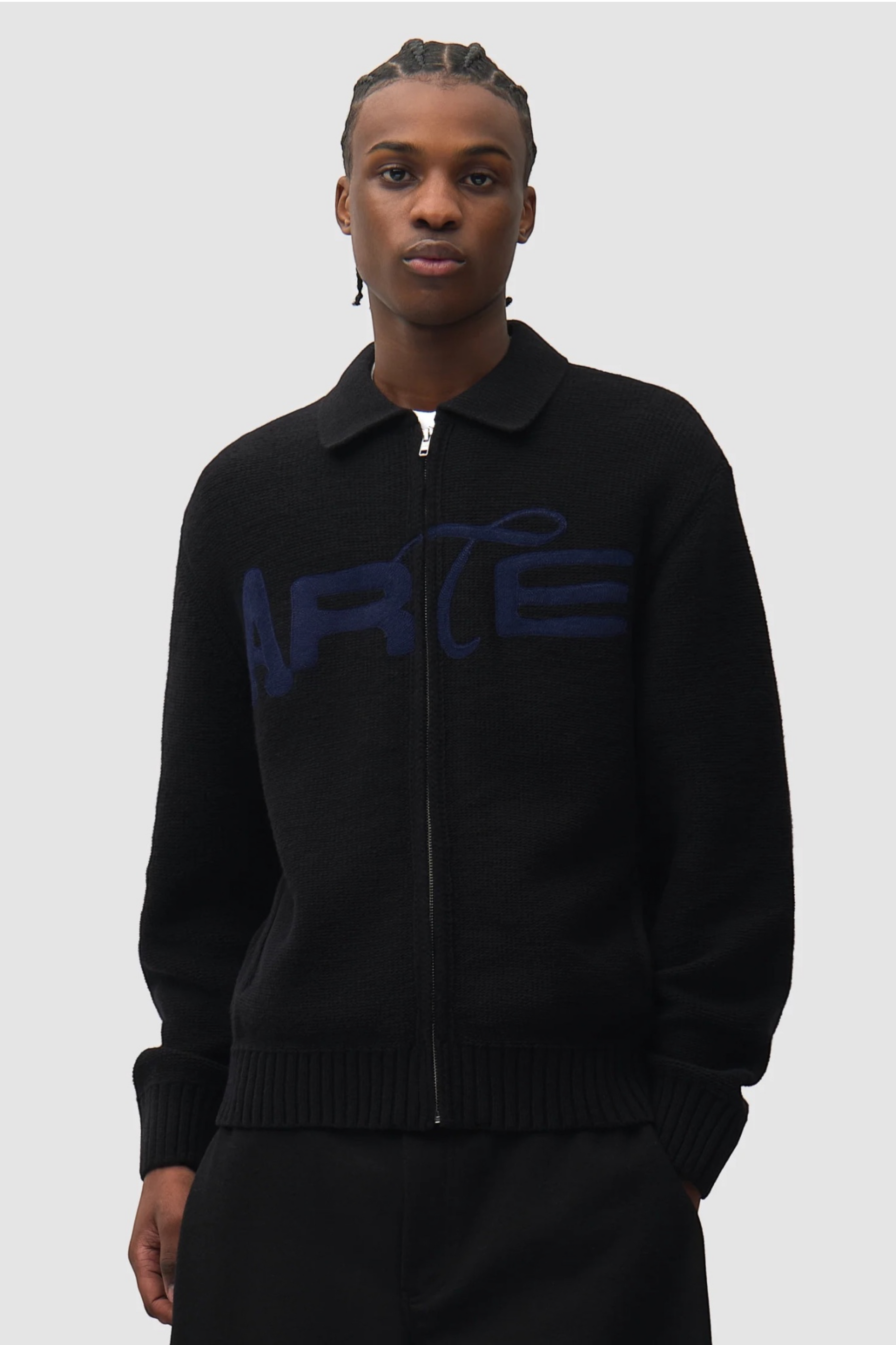 ARTE ANTWERP Stencil Zip Cardigan Black | Cardigan Laine Premium | Edgar Bdx