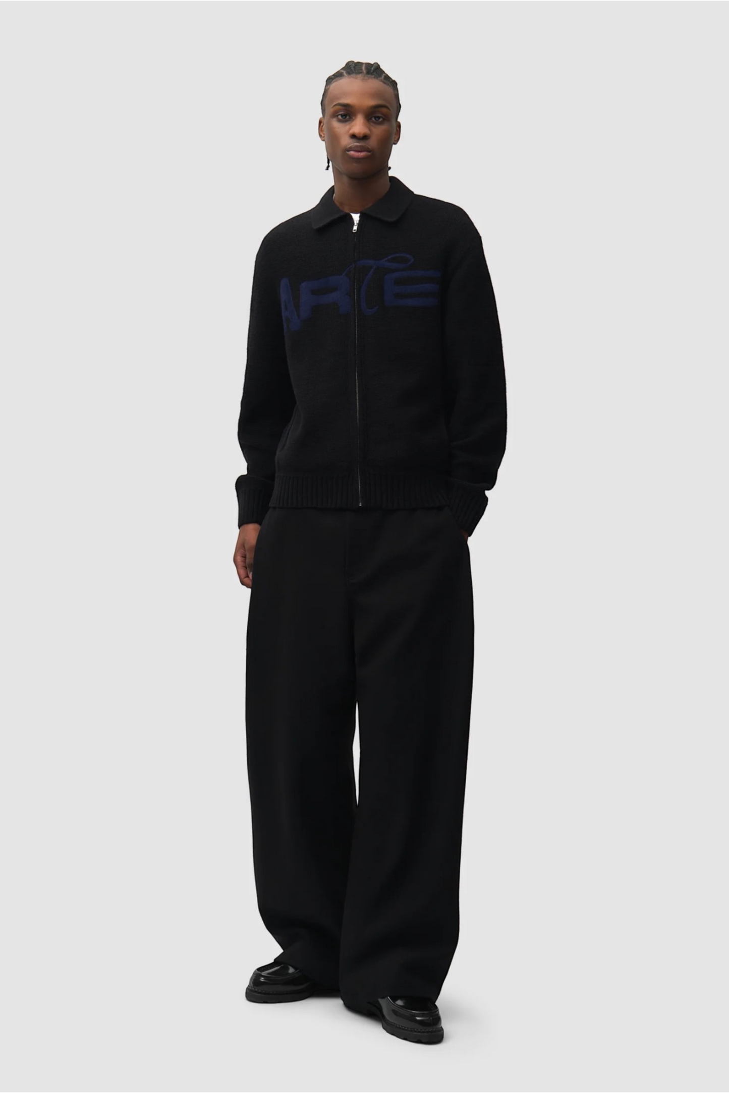 ARTE ANTWERP Stencil Zip Cardigan Black | Cardigan Laine Premium | Edgar Bdx