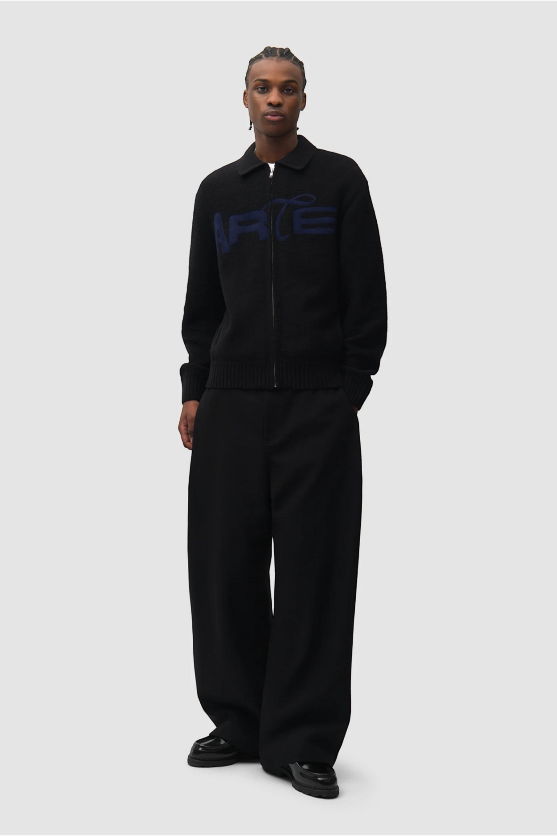 ARTE ANTWERP Stencil Zip Cardigan Black | Cardigan Laine Premium | Edgar Bdx