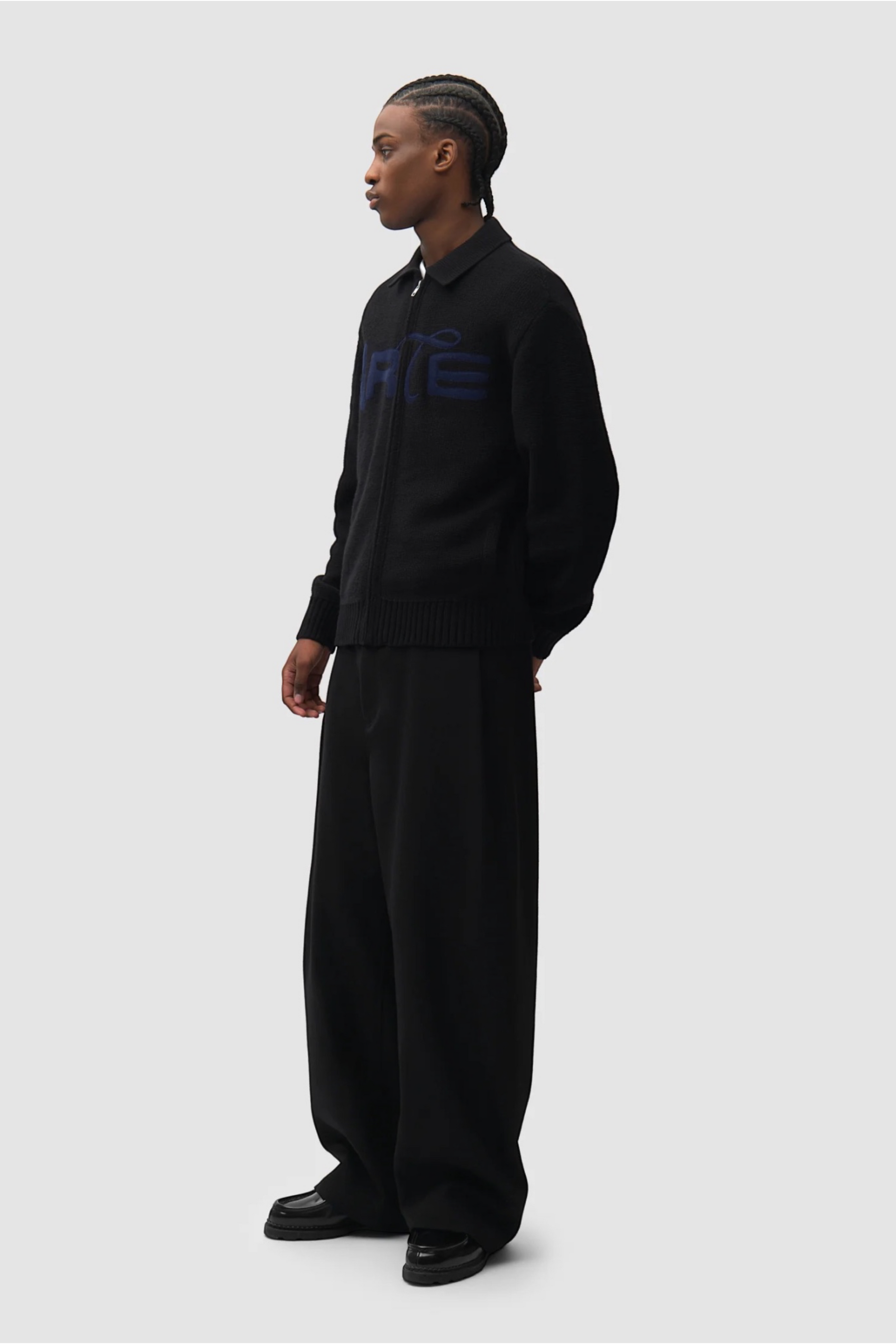 ARTE ANTWERP Stencil Zip Cardigan Black | Cardigan Laine Premium | Edgar Bdx