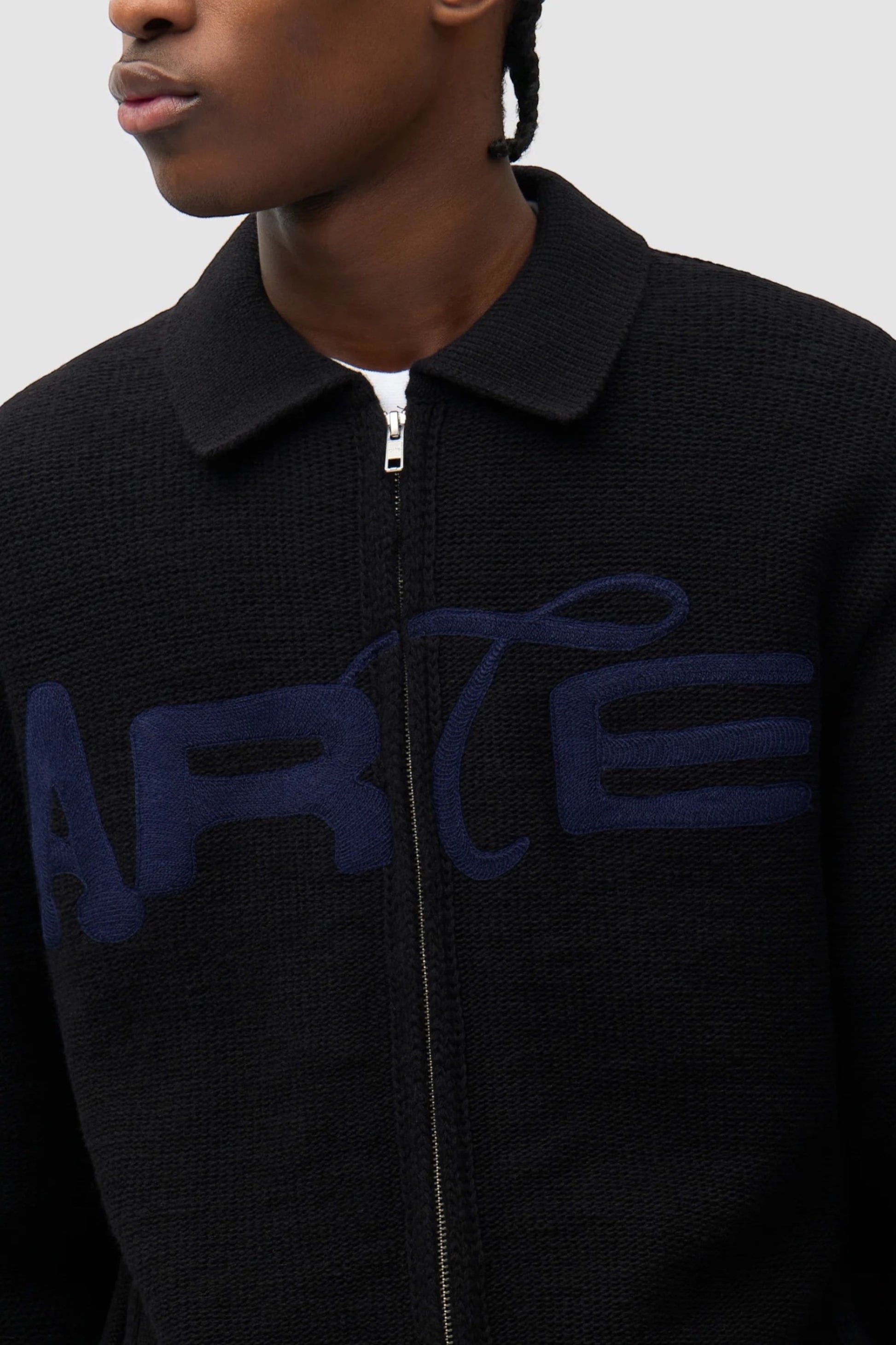 ARTE ANTWERP Stencil Zip Cardigan Black | Cardigan Laine Premium | Edgar Bdx