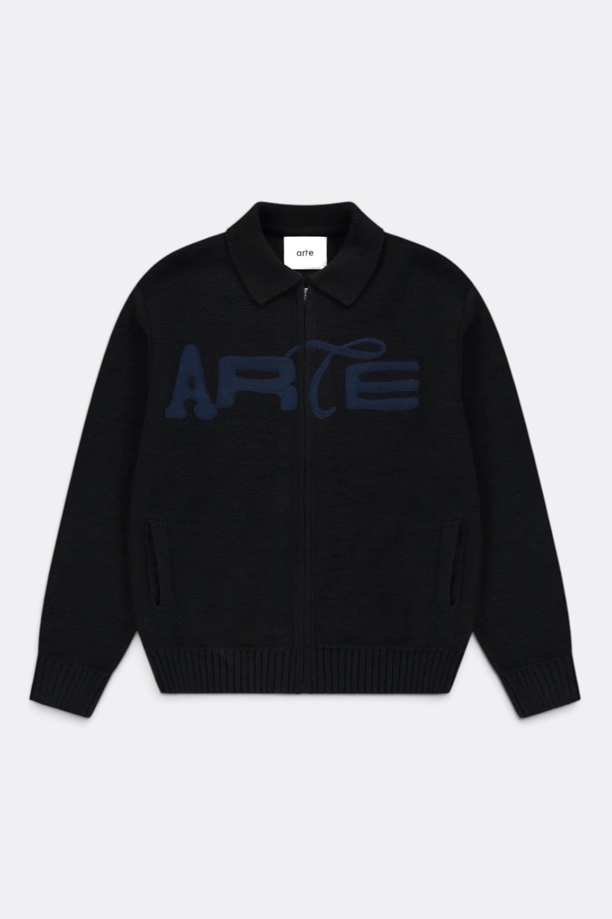ARTE ANTWERP Stencil Zip Cardigan Black | Cardigan Laine Premium | Edgar Bdx