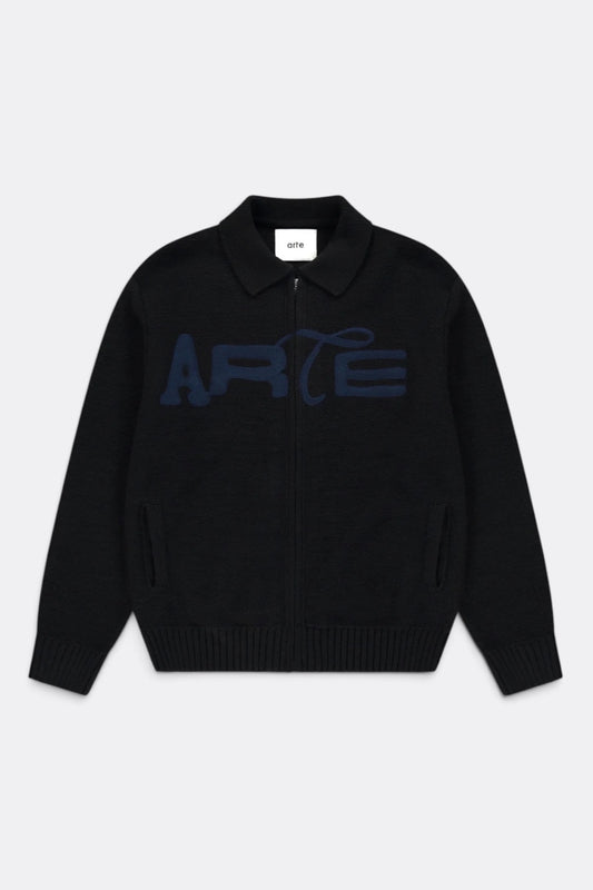 ARTE ANTWERP Stencil Zip Cardigan Black | Cardigan Laine Premium | Edgar Bdx