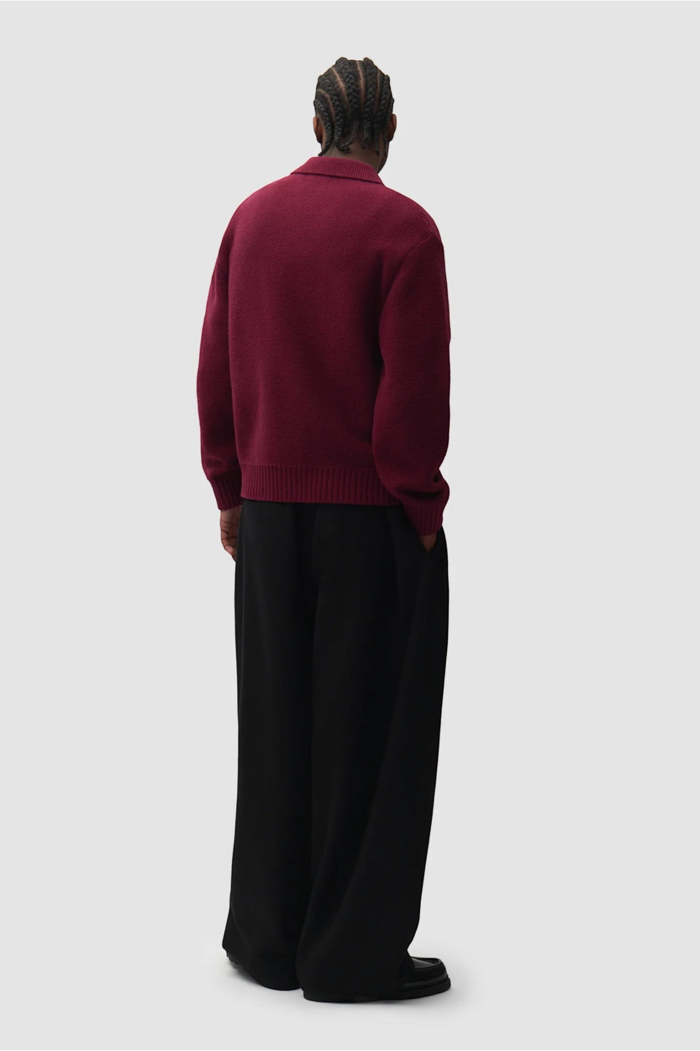 ARTE ANTWERP Stencil Zip Cardigan Bordeaux | Cardigan Laine Premium | Edgar Bdx