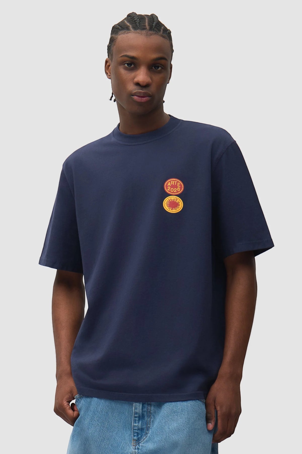 ARTE ANTWERP Sun Stamp T-Shirt Navy | Edgar Bdx