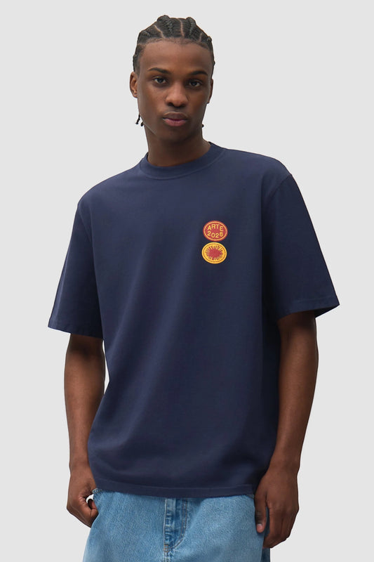 ARTE ANTWERP Sun Stamp T-Shirt Navy | Edgar Bdx