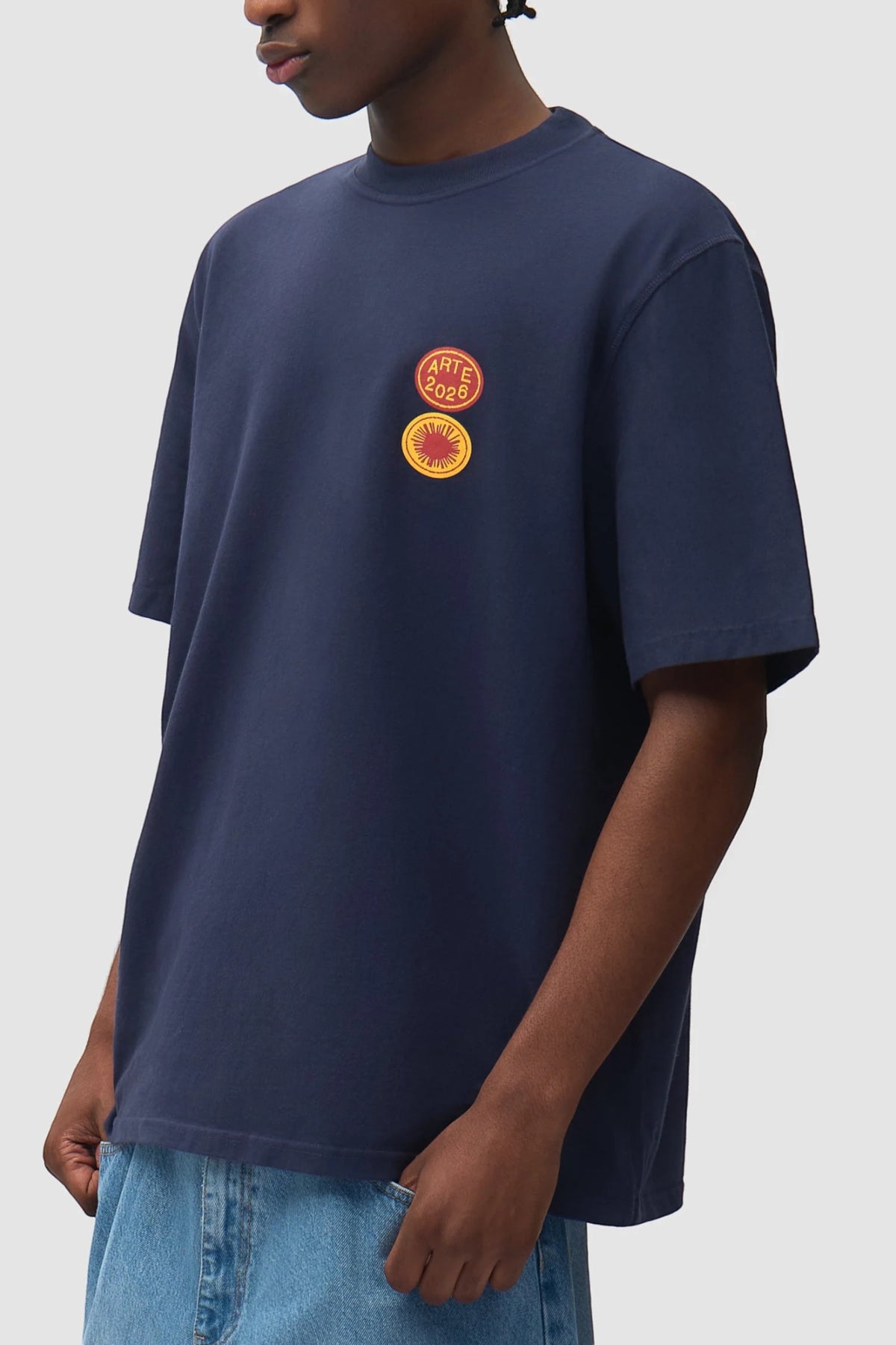 ARTE ANTWERP Sun Stamp T-Shirt Navy | Edgar Bdx