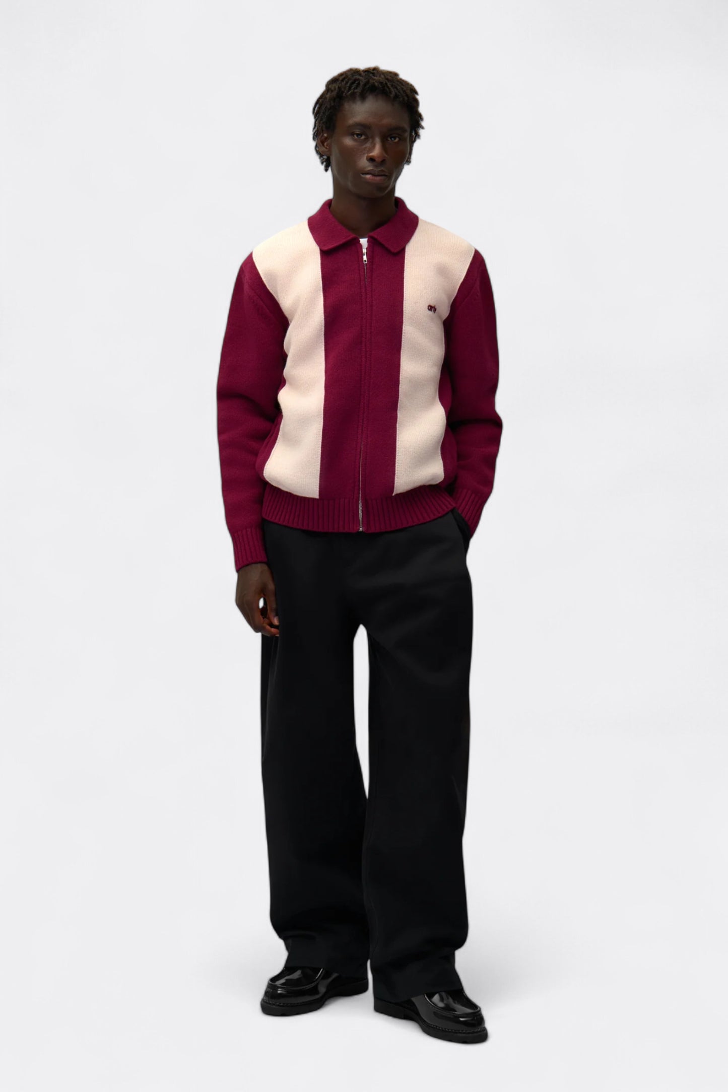 Arte - Arte Cardigan (Bordeaux / White)