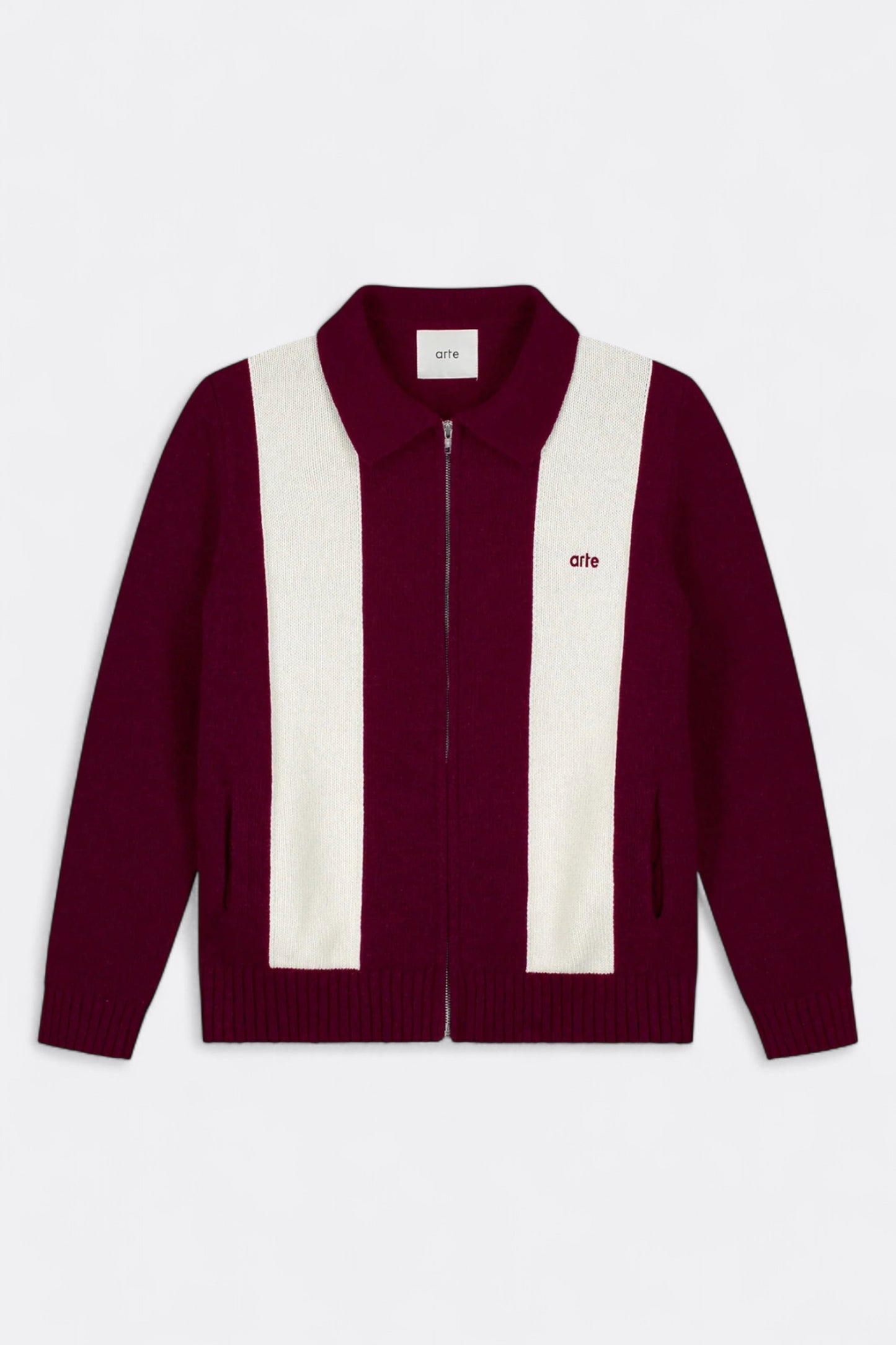 Arte - Arte Cardigan (Bordeaux / White)