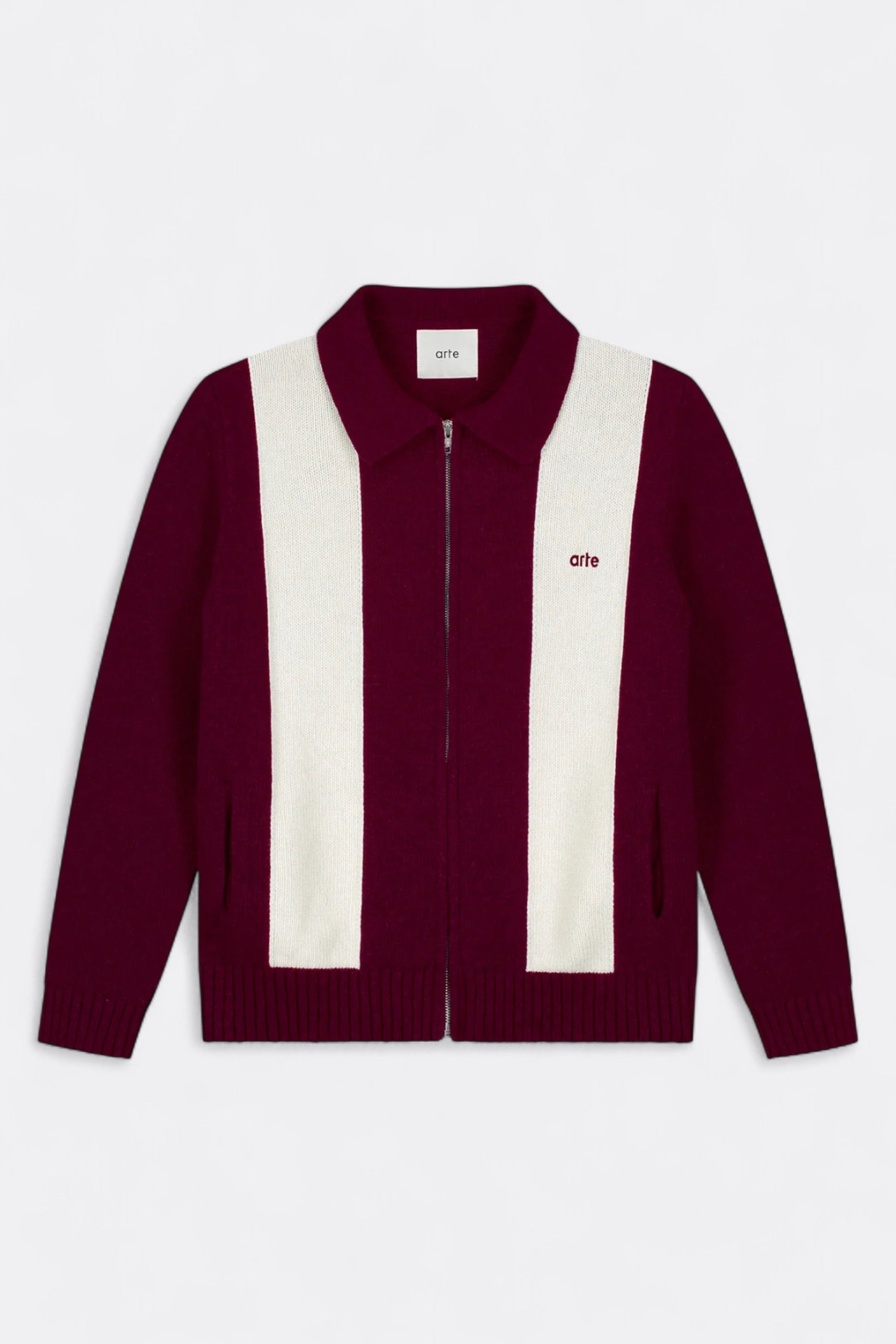 Arte - Arte Cardigan (Bordeaux / White)
