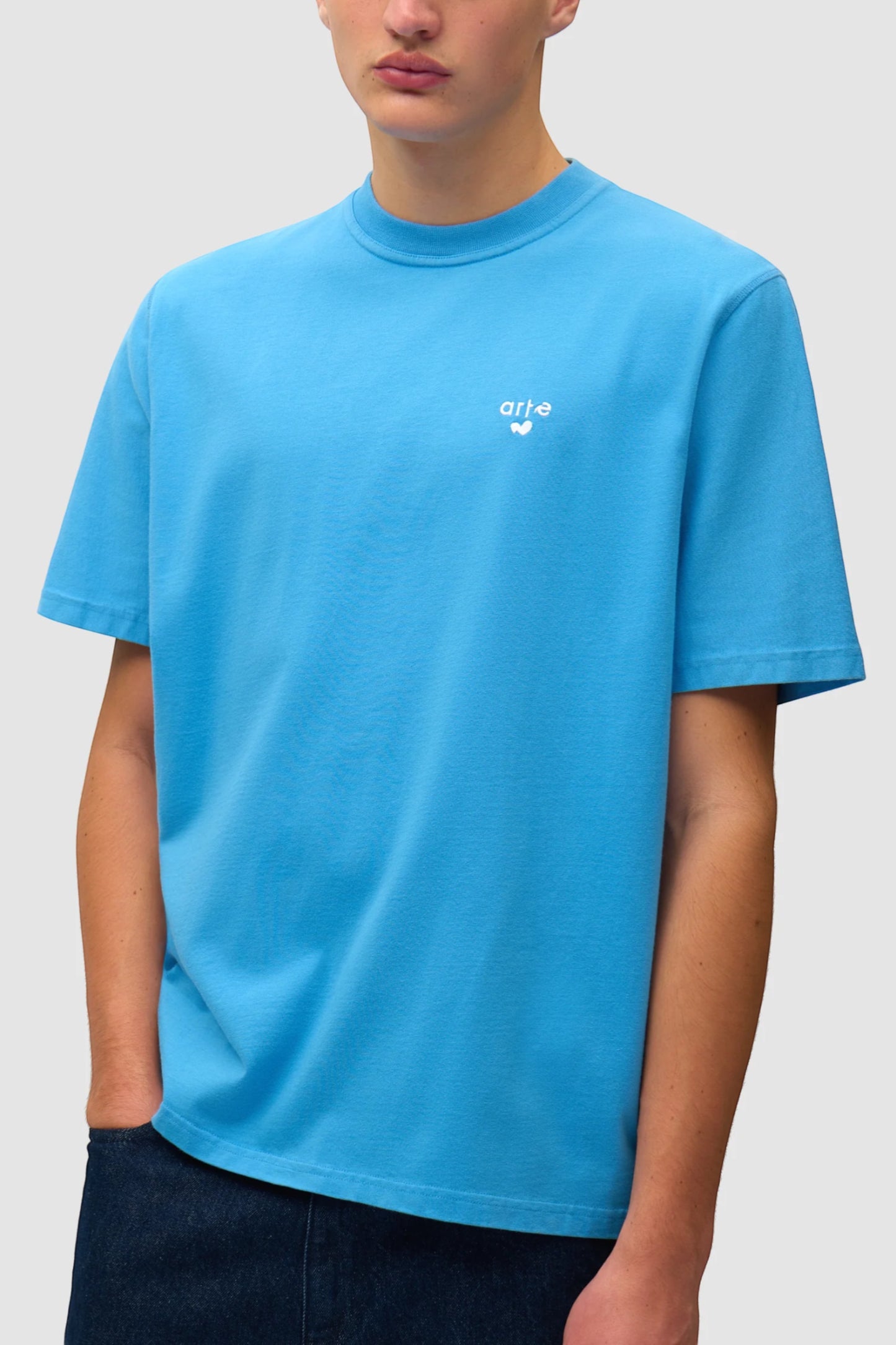 ARTE Heart Logo T-Shirt Blue | T-Shirt Coton Premium Broderie Cœur