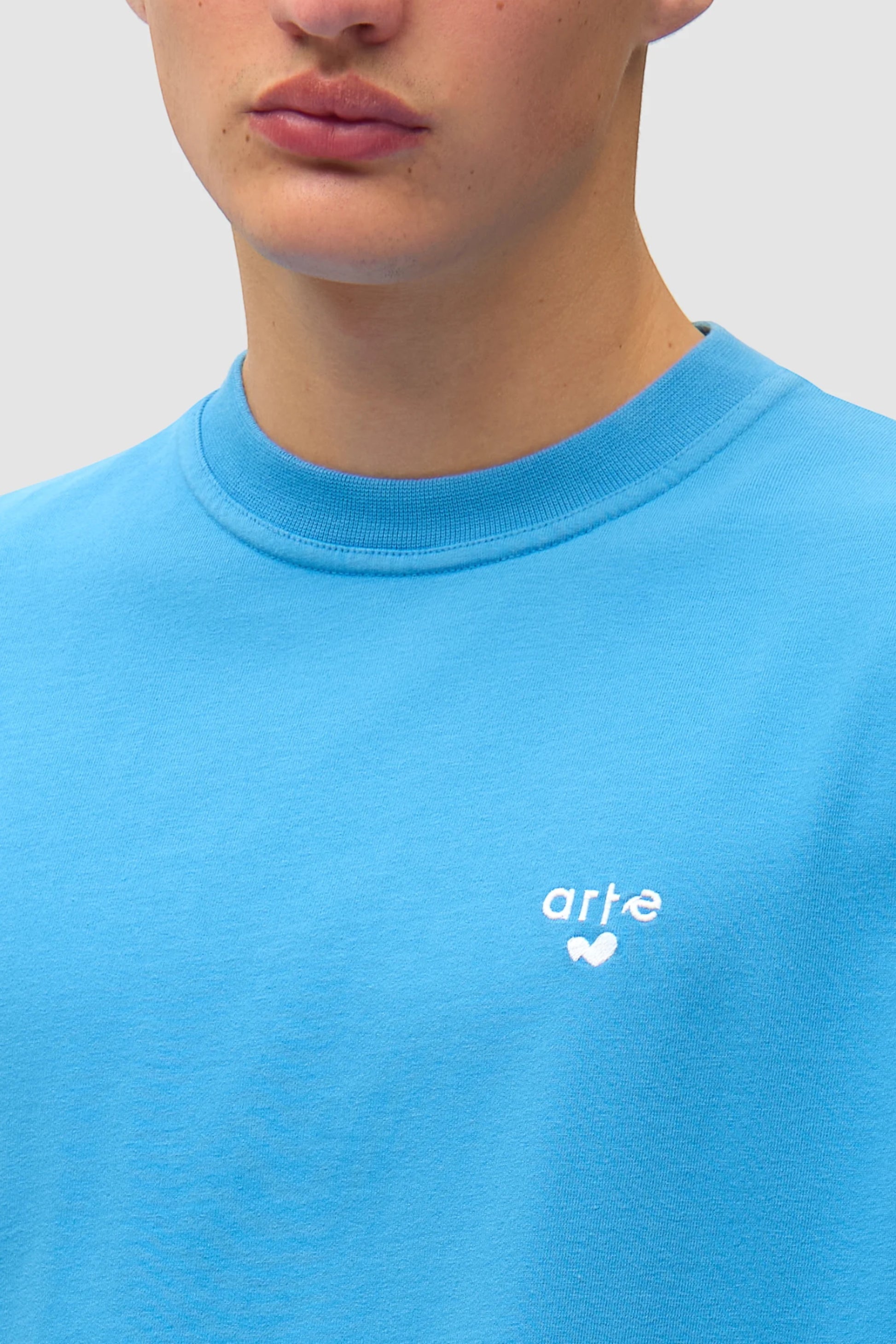 ARTE Heart Logo T-Shirt Blue | T-Shirt Coton Premium Broderie Cœur