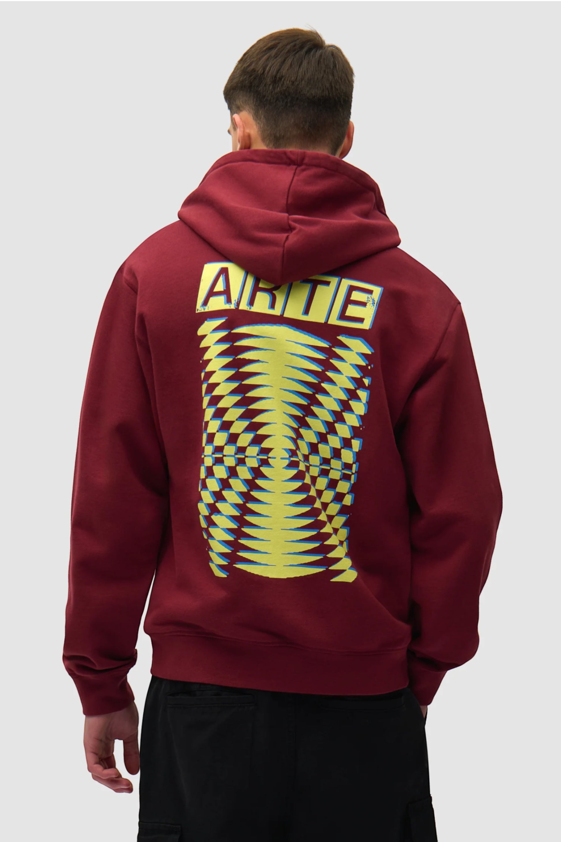 Hoodie Arte Bordeaux - Abstrait Dos - Coton Premium Portugal