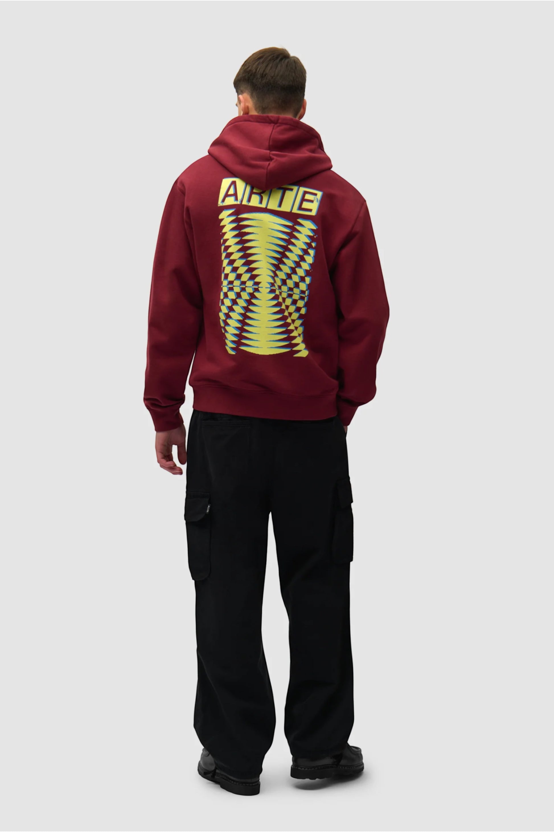 Hoodie Arte Bordeaux - Abstrait Dos - Coton Premium Portugal