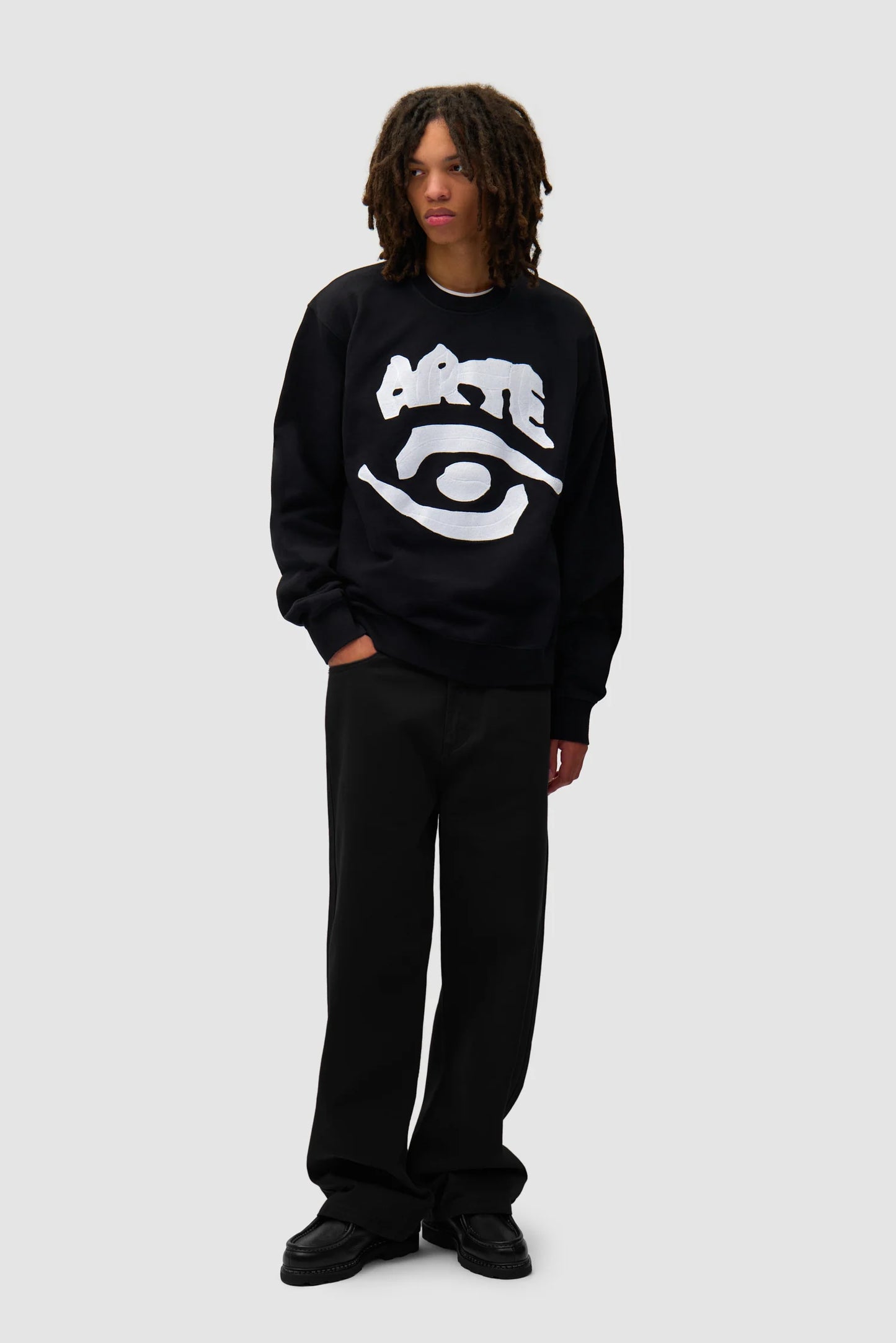 Arte - Back Pocket Graphic Pant (Black)