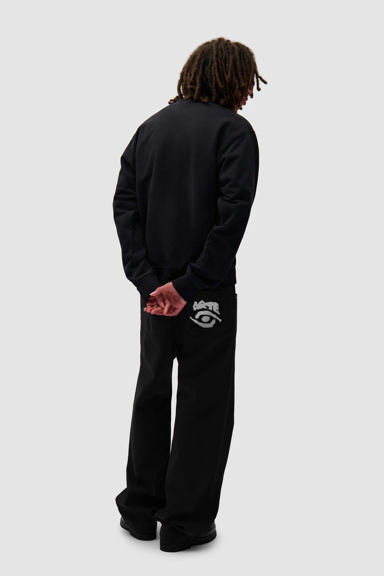 Arte - Back Pocket Graphic Pant (Black)