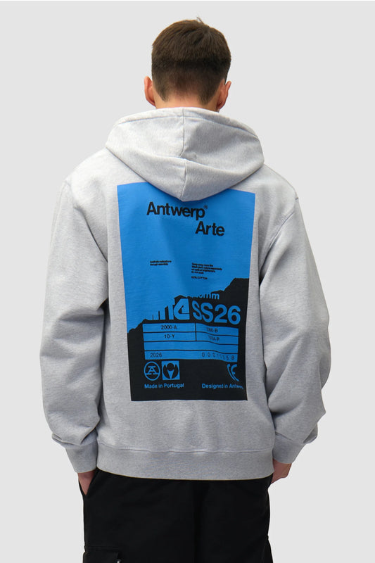 Hoodie Arte Grey - Poster Dos - Coton Premium Portugal