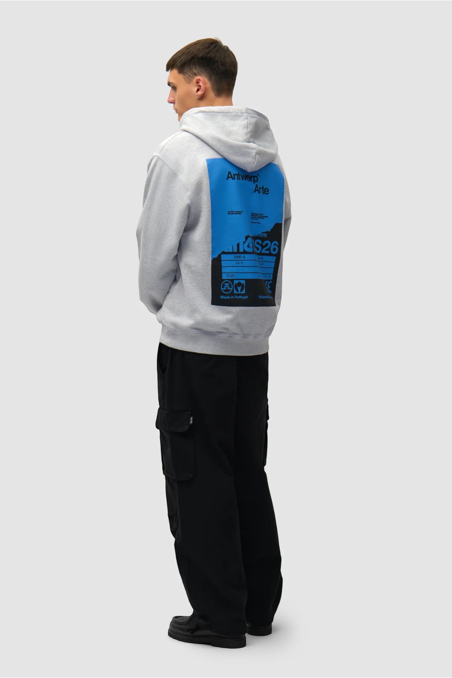 Hoodie Arte Grey - Poster Dos - Coton Premium Portugal