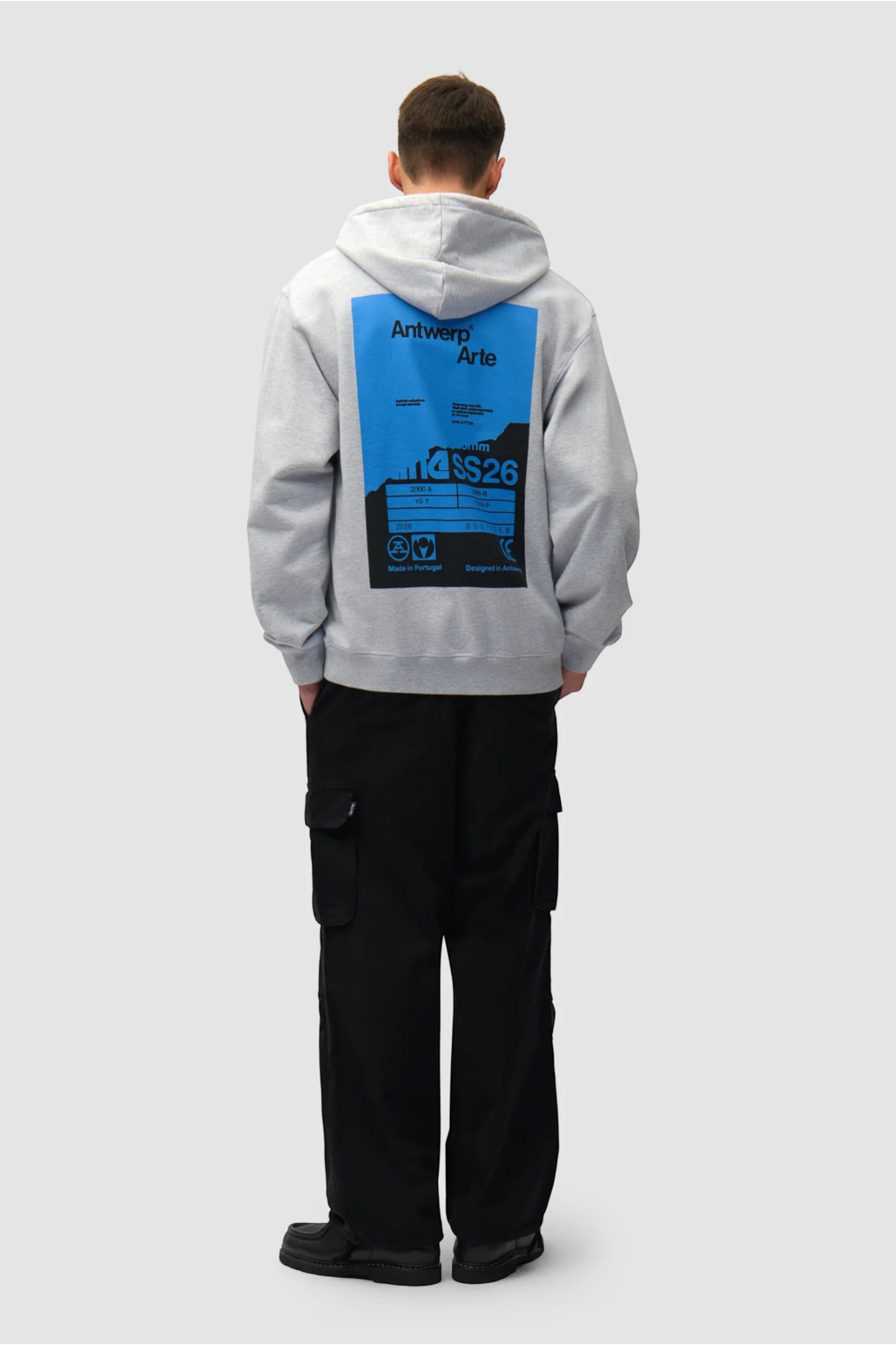 Hoodie Arte Grey - Poster Dos - Coton Premium Portugal