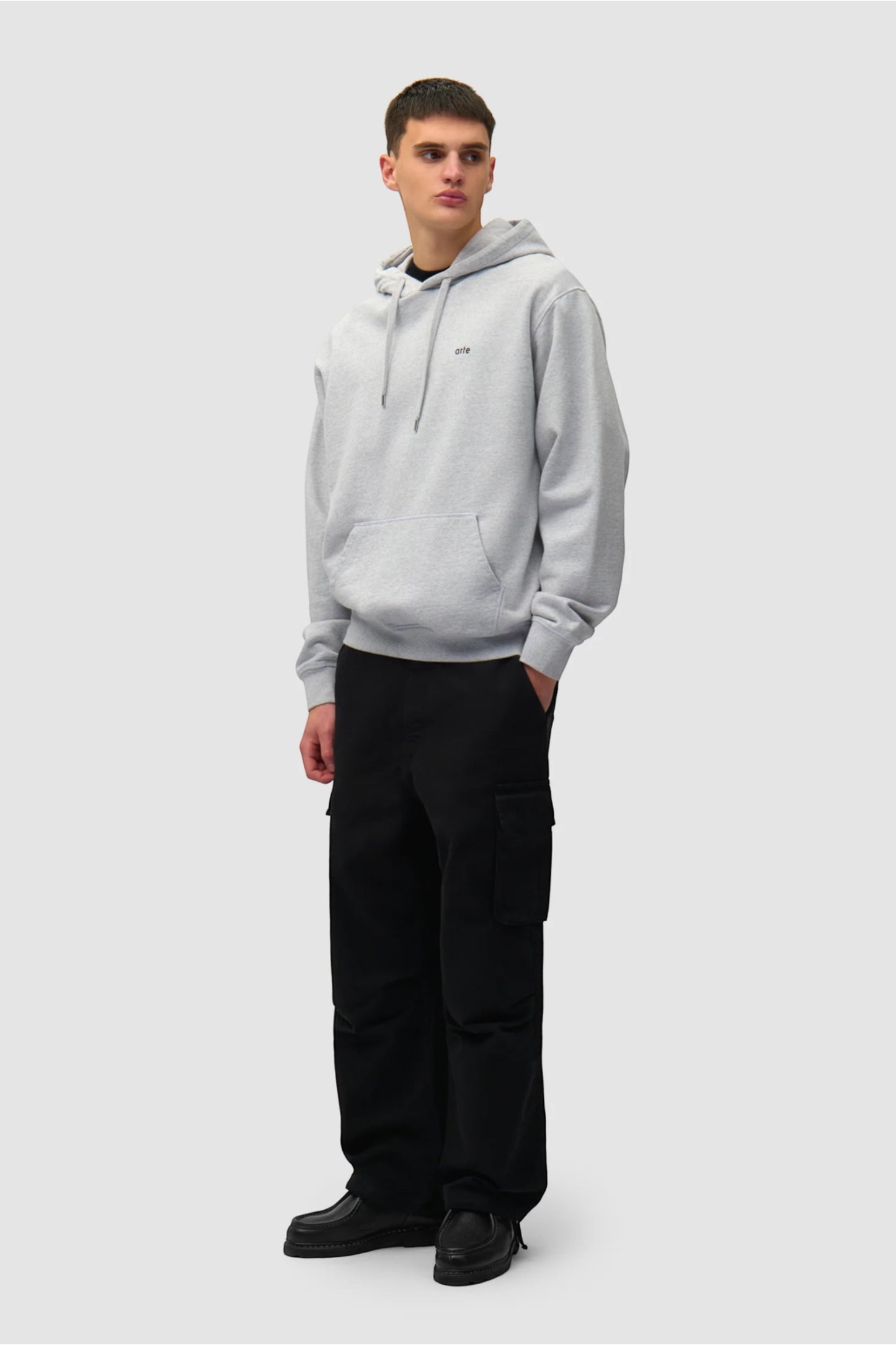 Hoodie Arte Grey - Poster Dos - Coton Premium Portugal