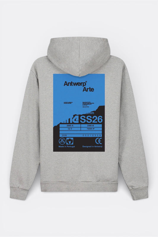 Hoodie Arte Grey - Poster Dos - Coton Premium Portugal
