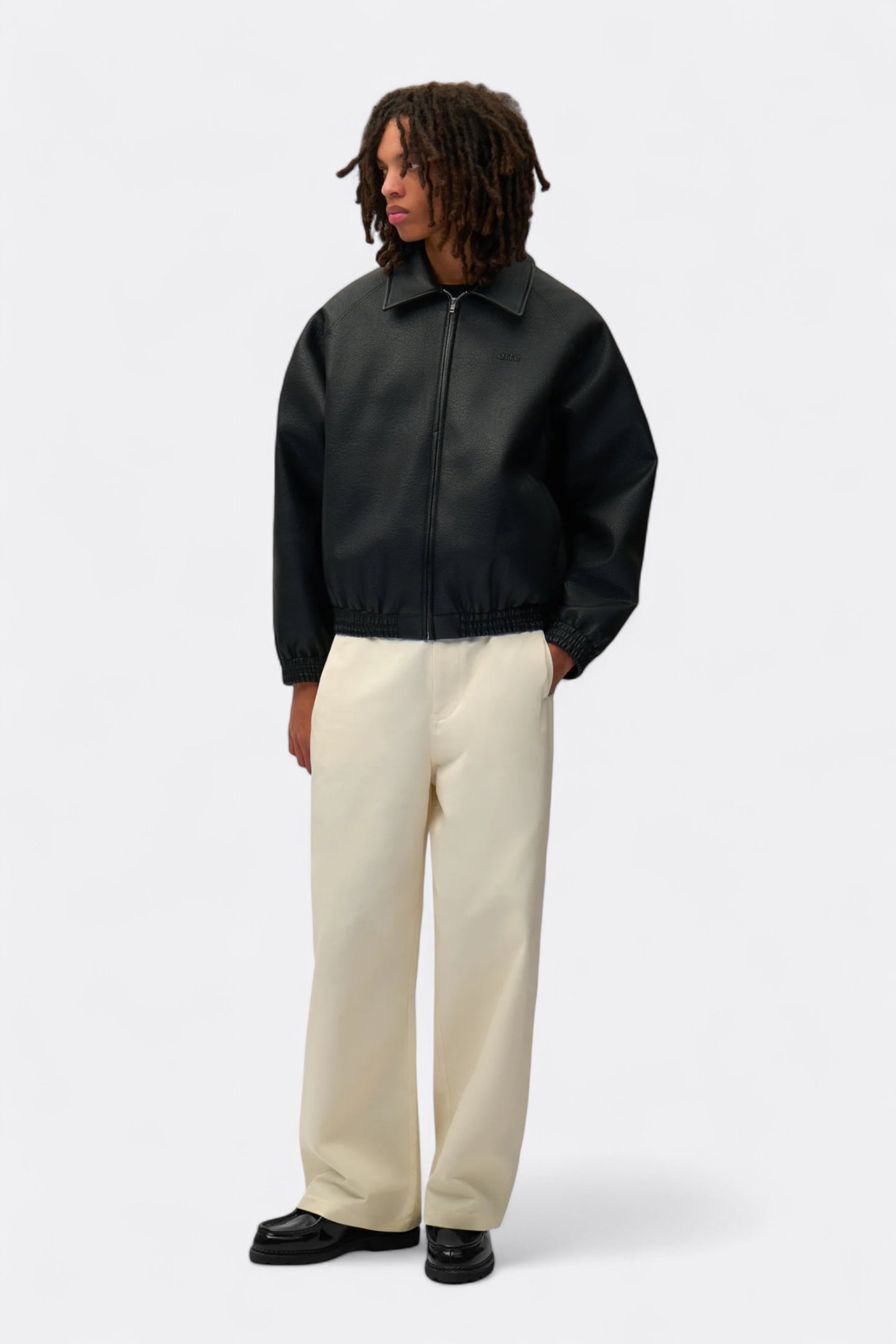 Arte - Basic Leather Jacket (Black)