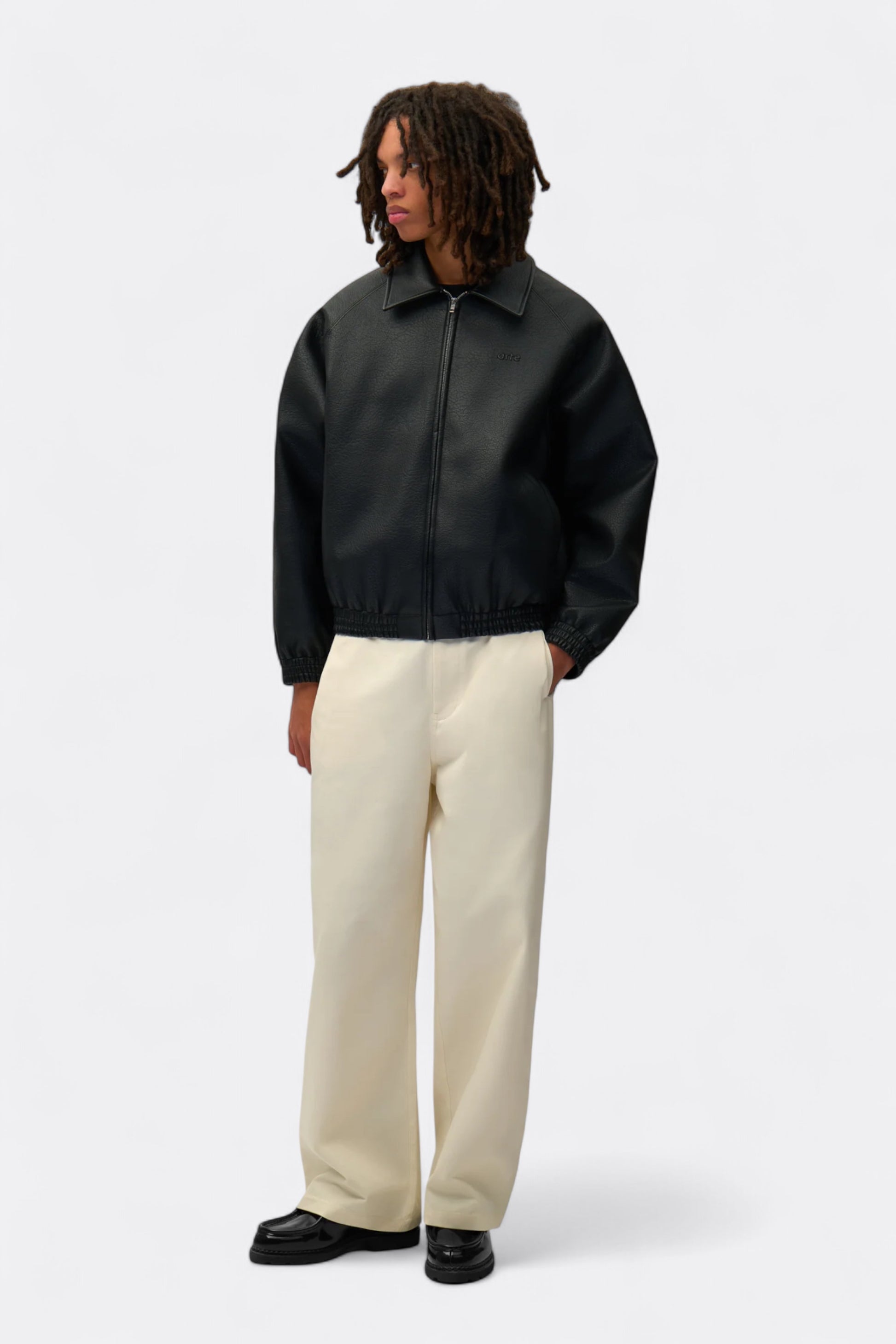 Arte - Basic Leather Jacket (Black)