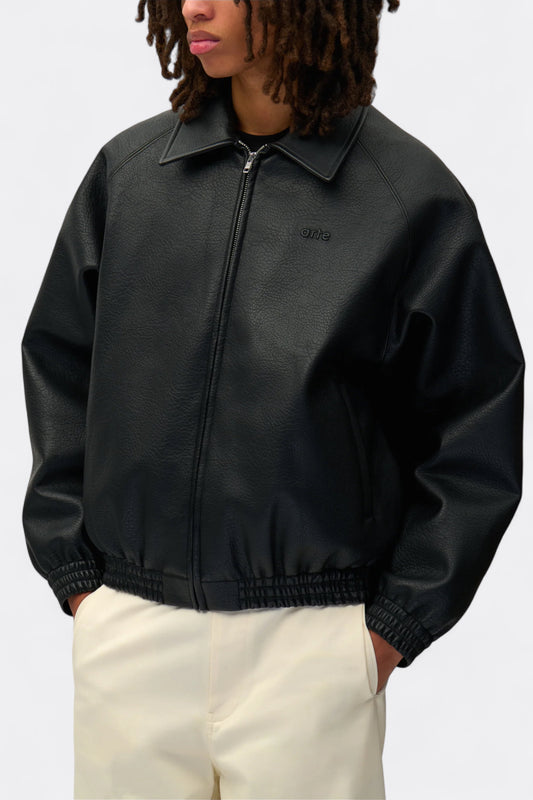 Arte - Basic Leather Jacket (Black)