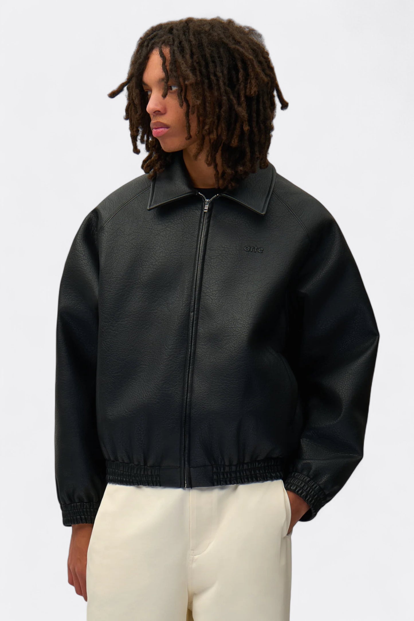 Arte - Basic Leather Jacket (Black)