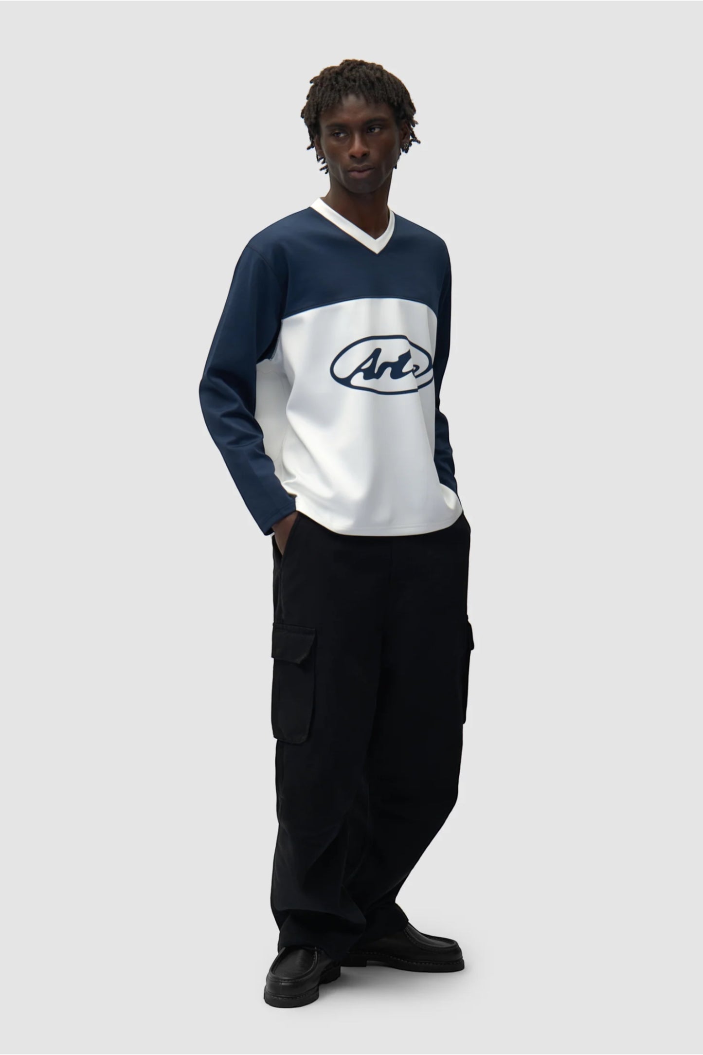 Longsleeve Arte White Navy - Logo Cercle - Coton Premium Portugal