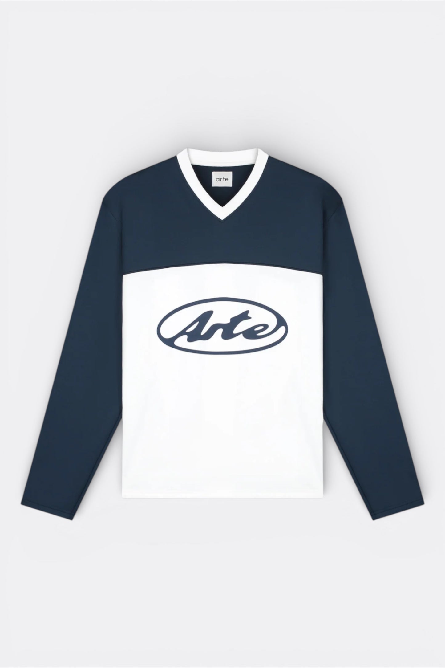 Longsleeve Arte White Navy - Logo Cercle - Coton Premium Portugal