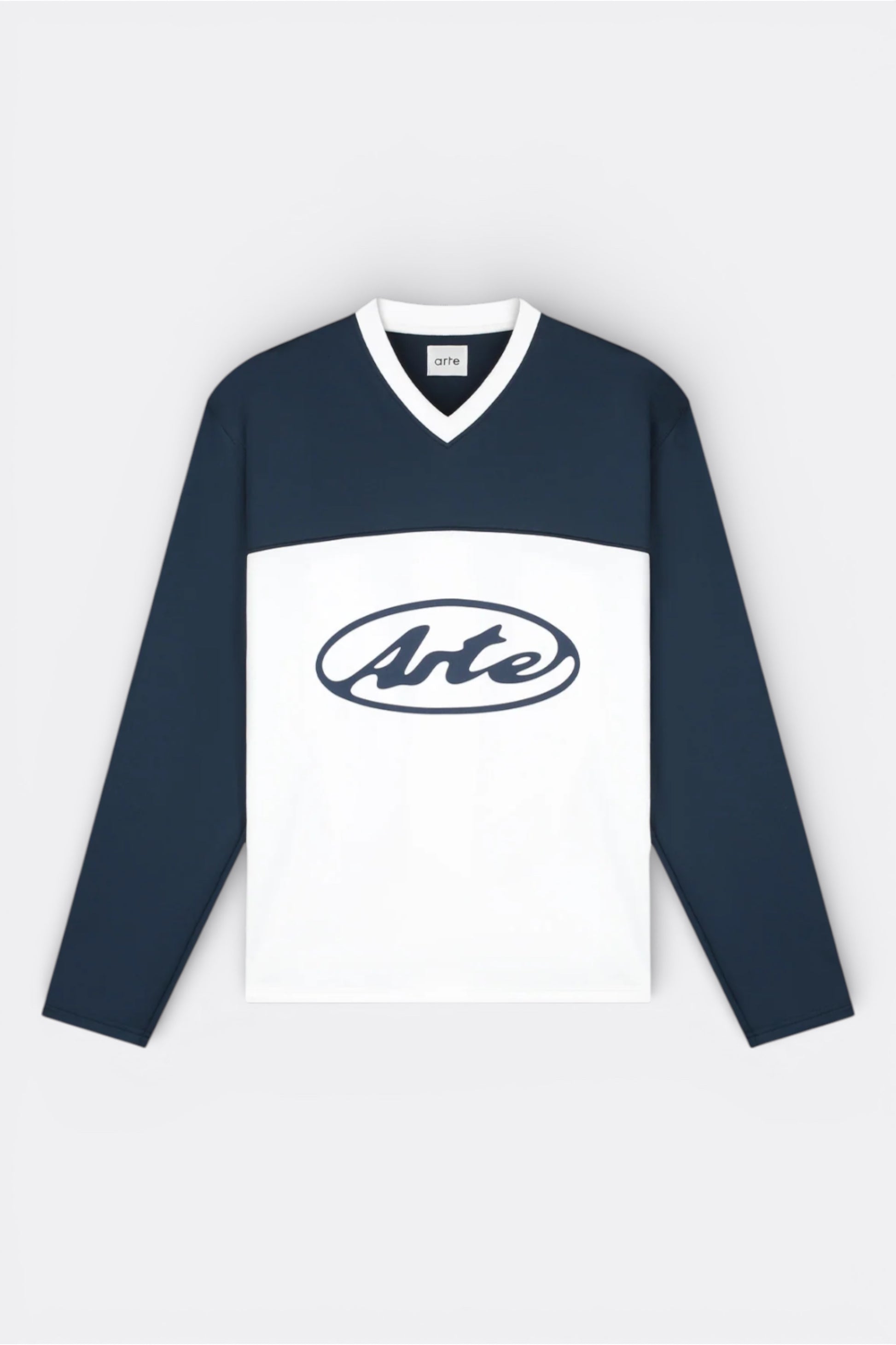 Longsleeve Arte White Navy - Logo Cercle - Coton Premium Portugal