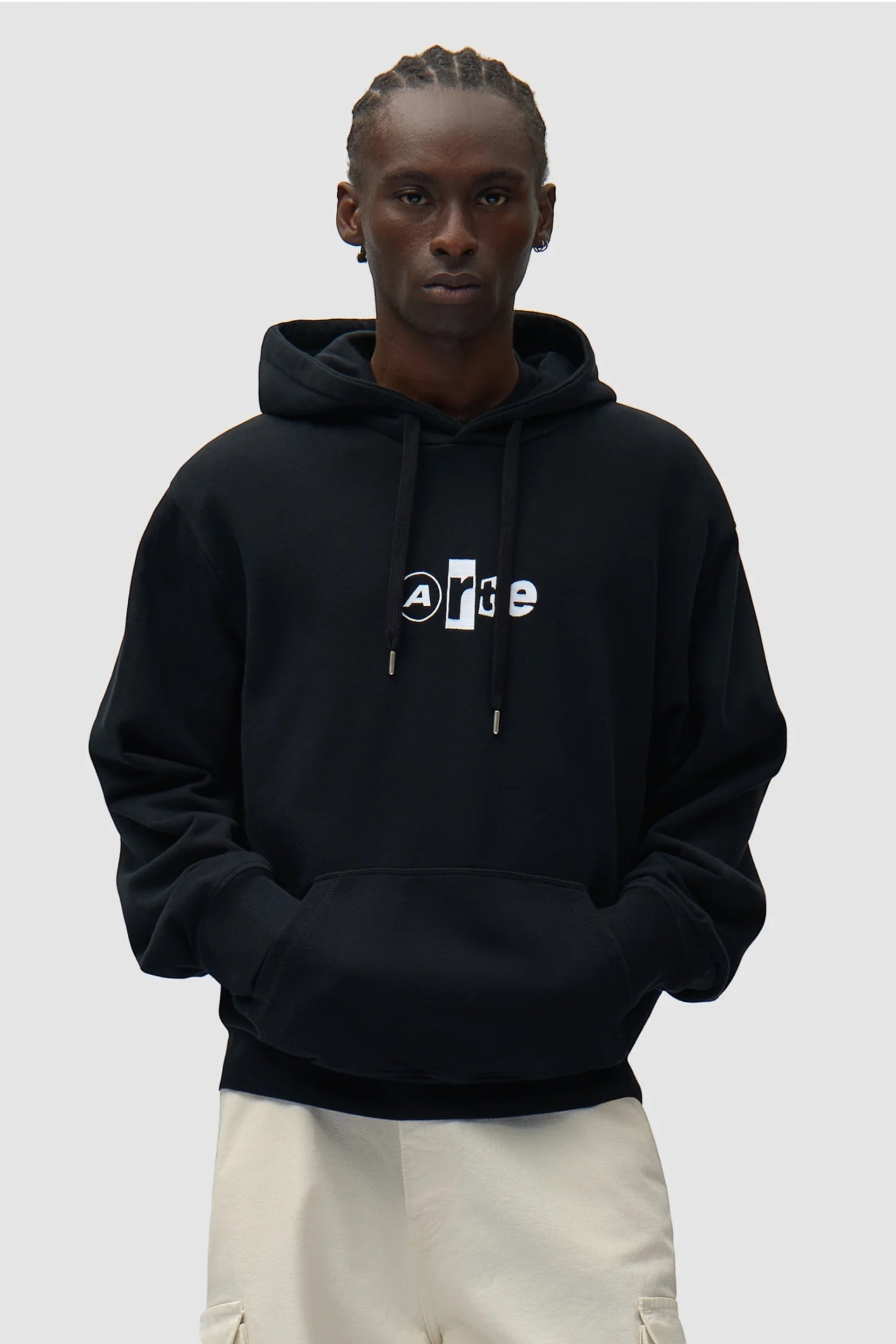 Hoodie Arte Black - Logo Collage - Coton Premium Portugal