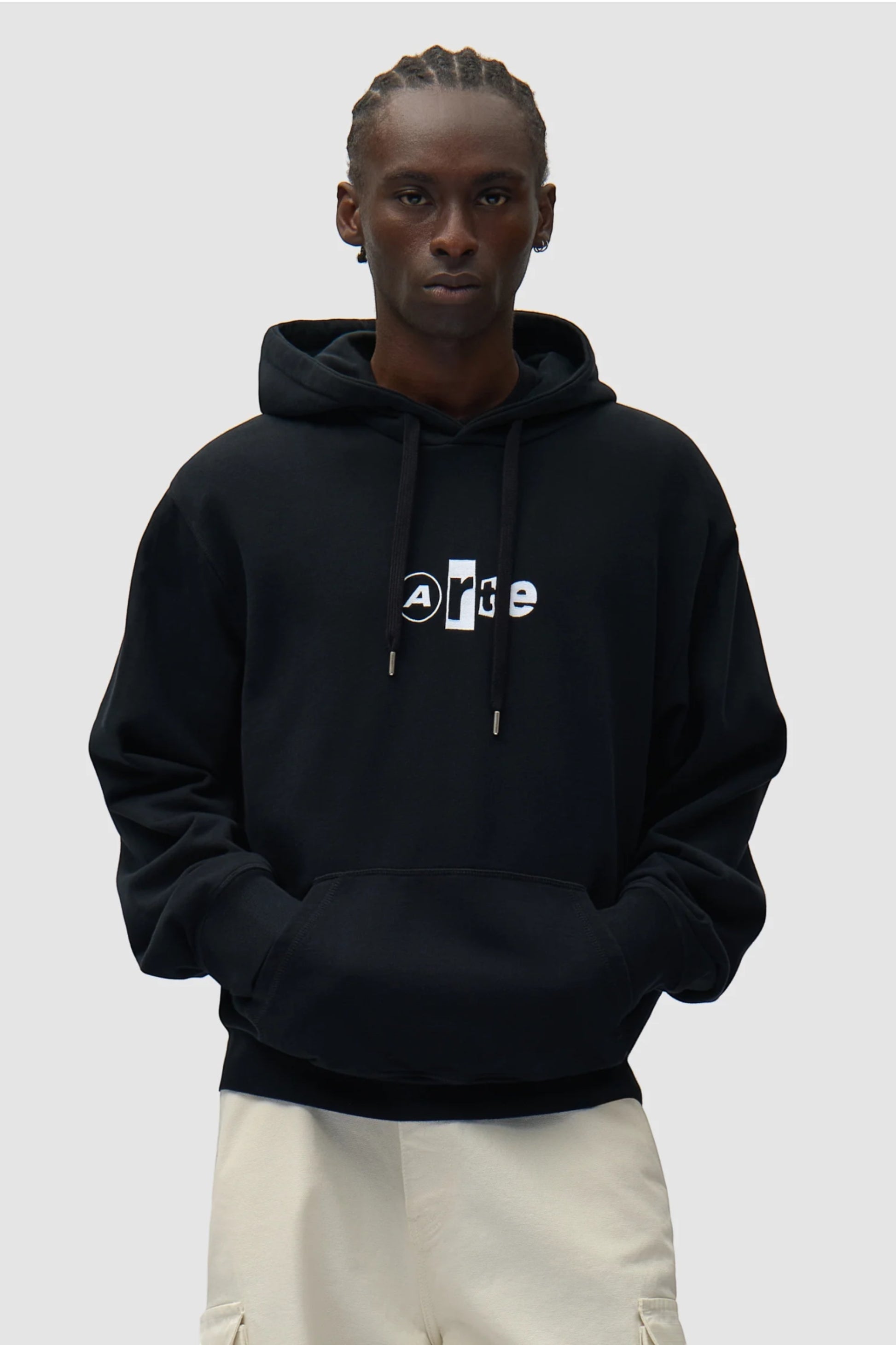Hoodie Arte Black - Logo Collage - Coton Premium Portugal