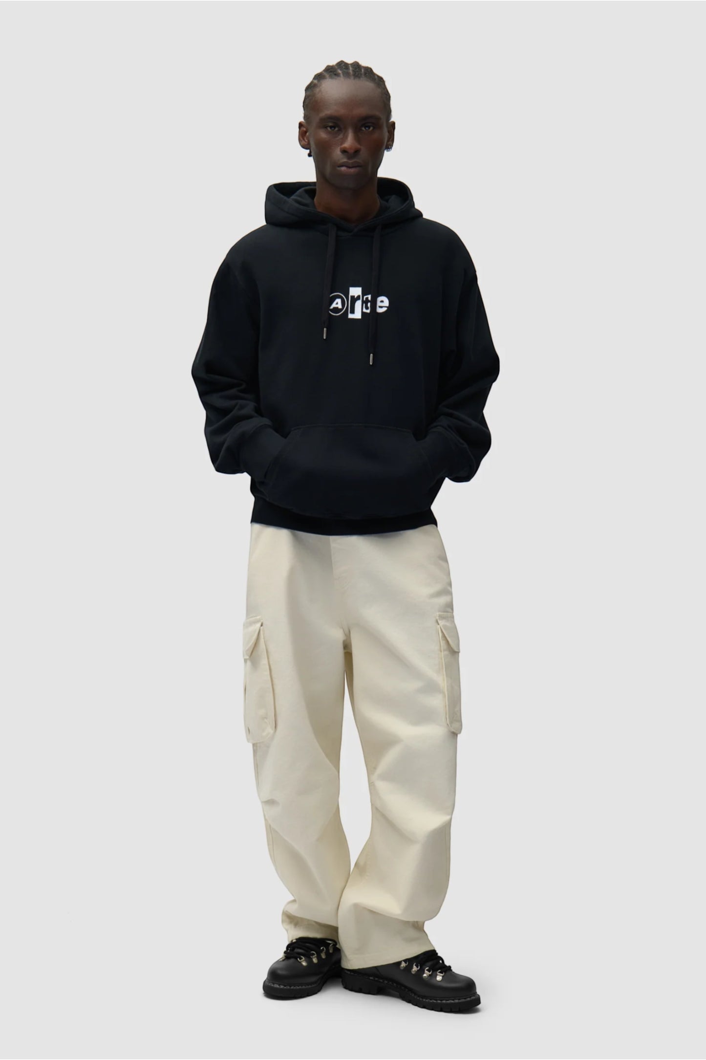 Hoodie Arte Black - Logo Collage - Coton Premium Portugal