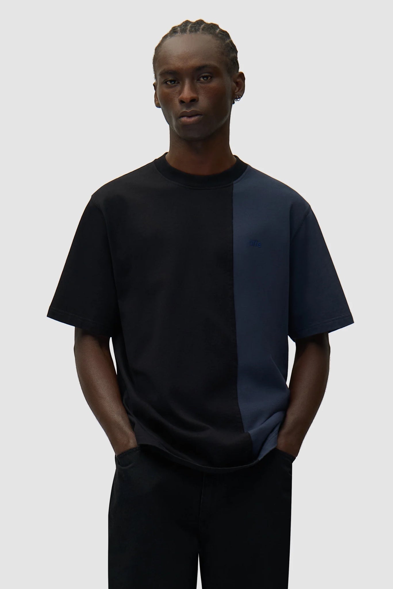 T-Shirt Arte Navy Black - Duo Colour - Coton Premium Portugal