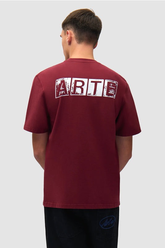 T-Shirt Arte Bordeaux - Faded Back Print - Coton Premium Portugal