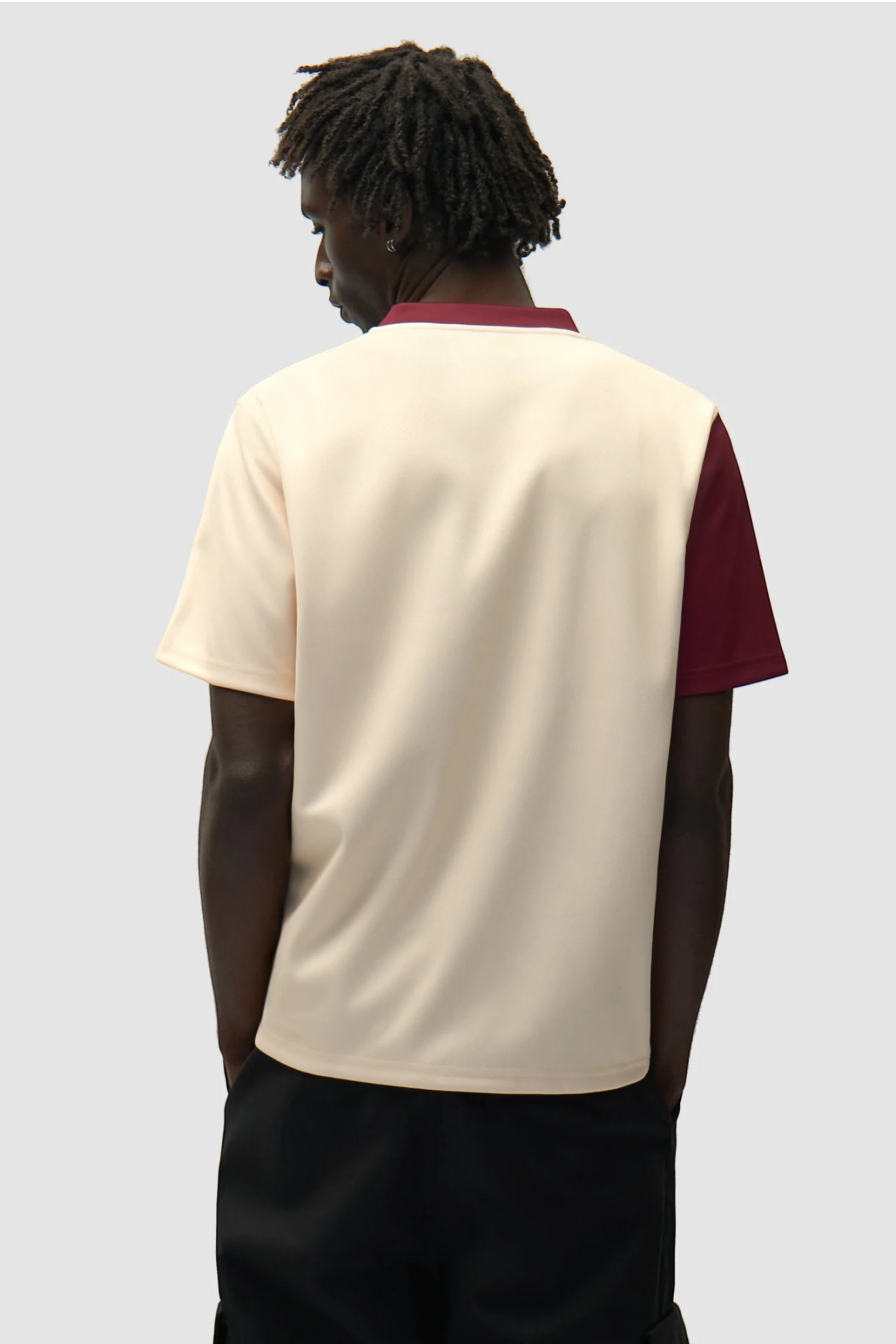 T-Shirt Football Arte Bordeaux Cream - Jersey Nylon Bicolore Portugal