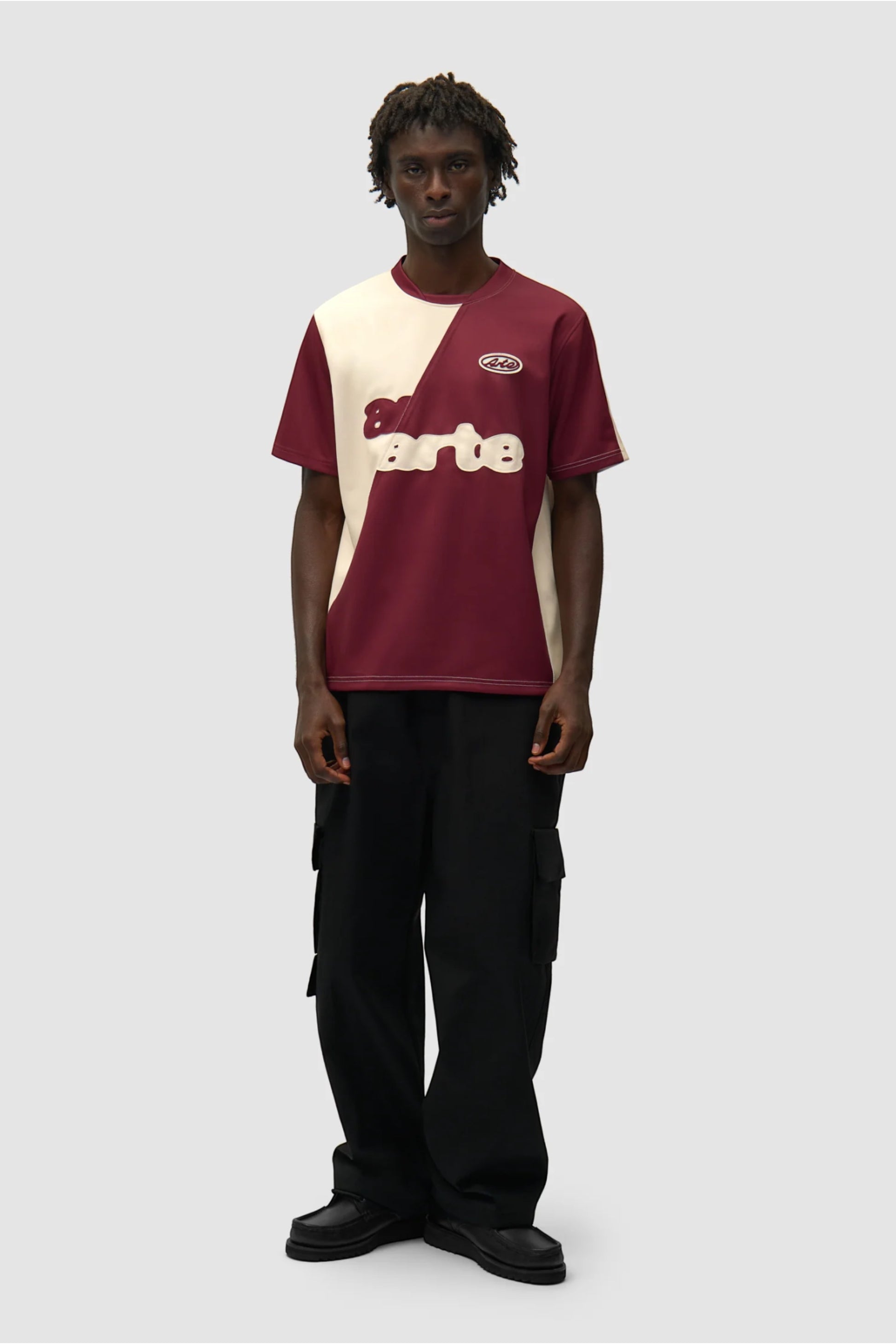 T-Shirt Football Arte Bordeaux Cream - Jersey Nylon Bicolore Portugal