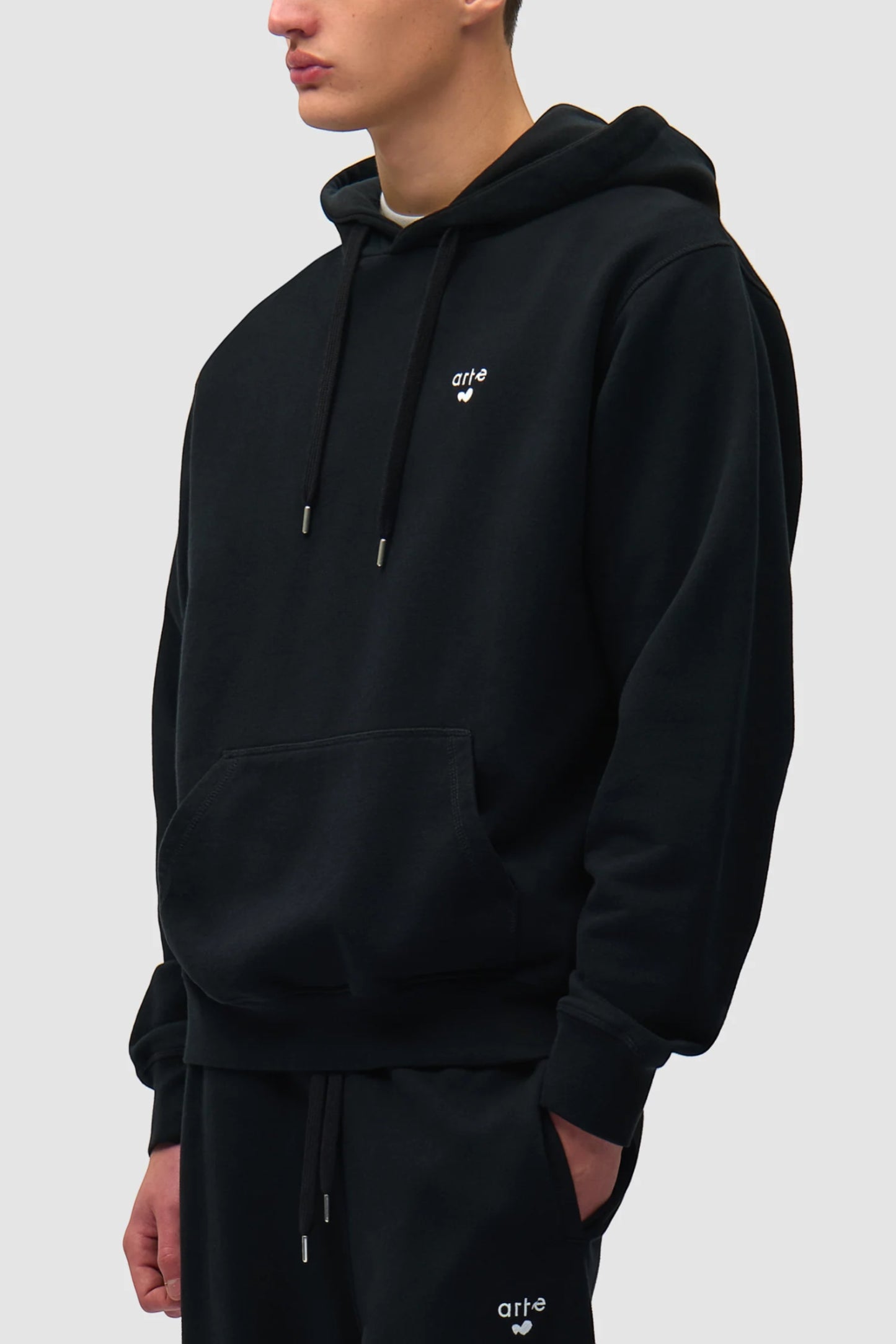 Hoodie Arte Black - Logo Cœur - Coton Premium Portugal
