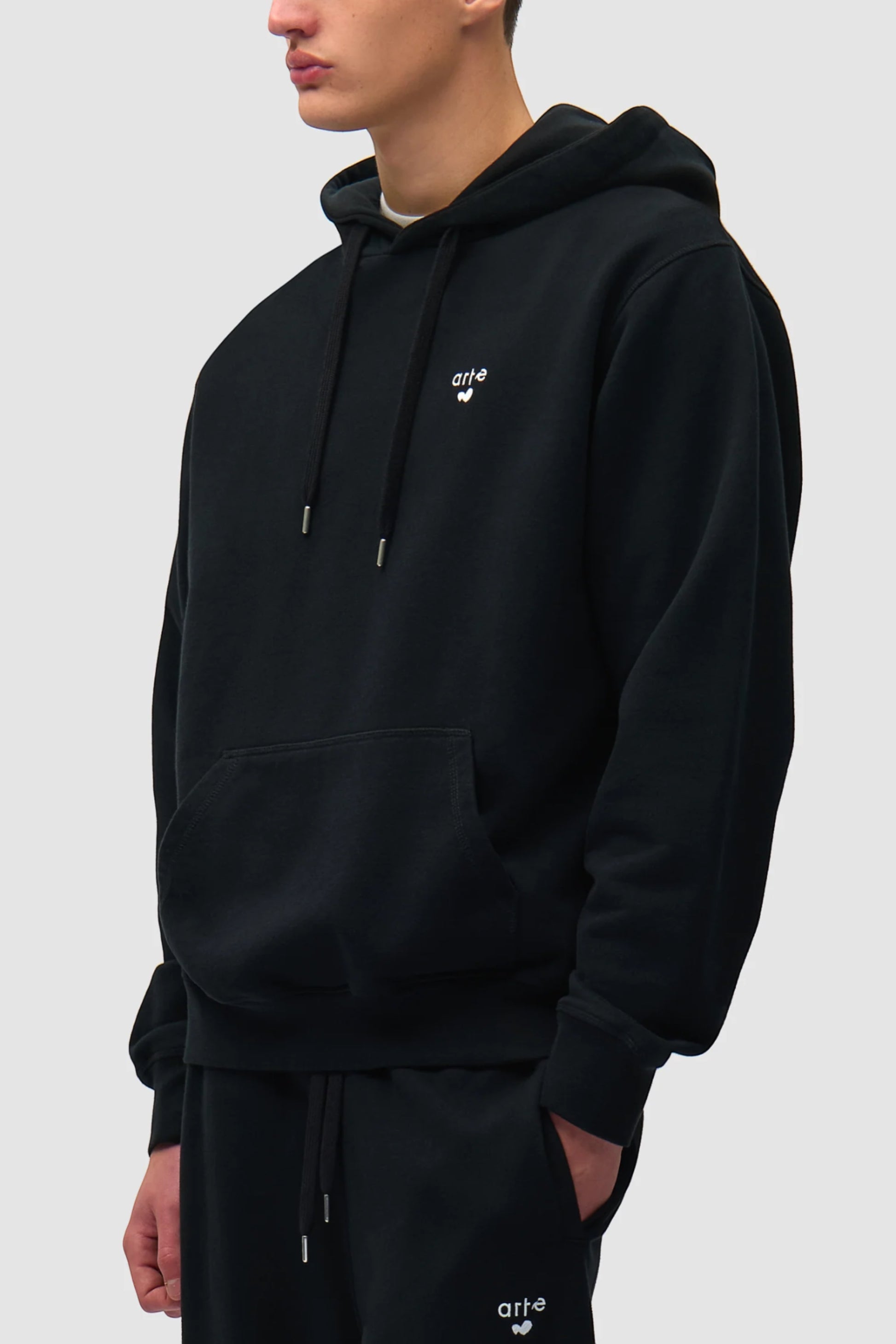 Hoodie Arte Black - Logo Cœur - Coton Premium Portugal