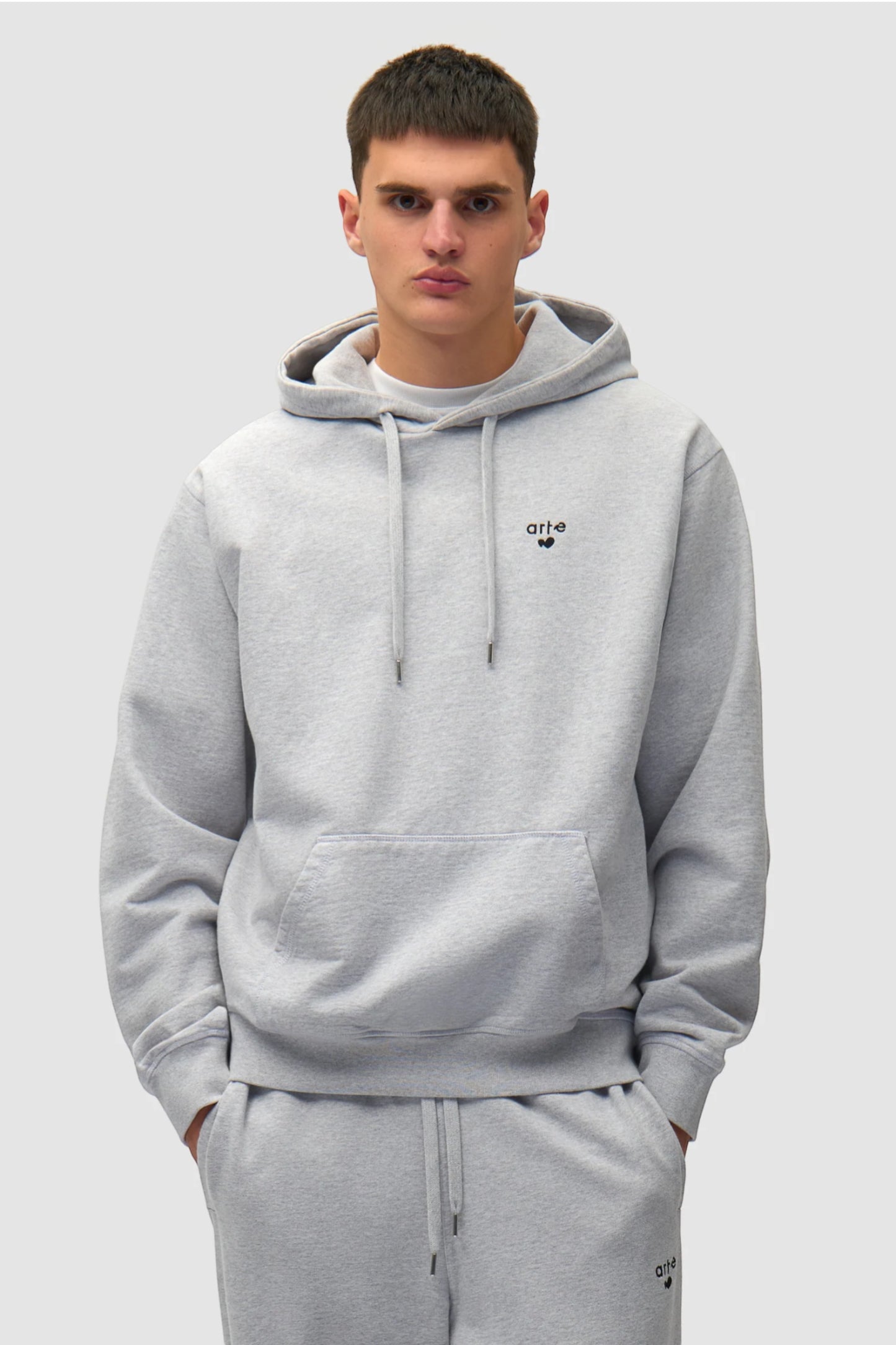 Hoodie Arte Grey - Logo Cœur - Coton Premium Portugal